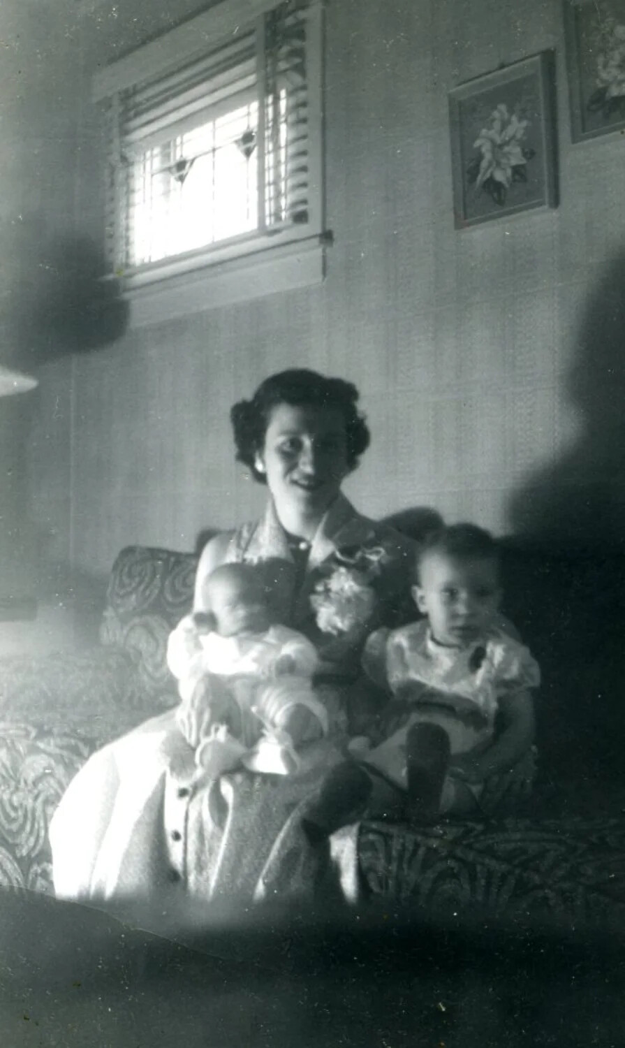 Mother with Two Infants at Home -- Lt. Bancroft Korean War Era Family Collection
