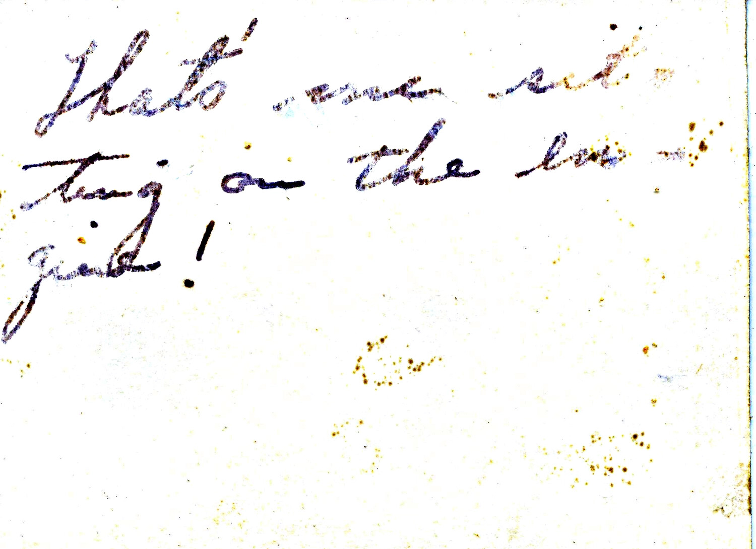 Handwritten Caption Fragment Referencing 'Fiji Girl', WWII Photo Album (345th Bomber Group Collection, Ie Shima)