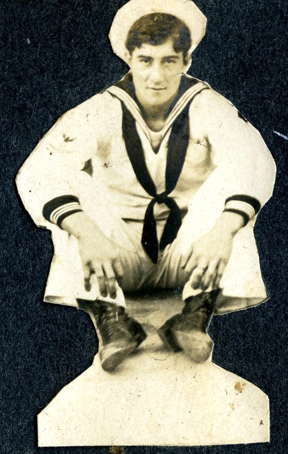 Portrait of Sailor 'White,' Silhouette-Cut Photograph - USS Columbia Photograph Album, c. 1900s-1910s