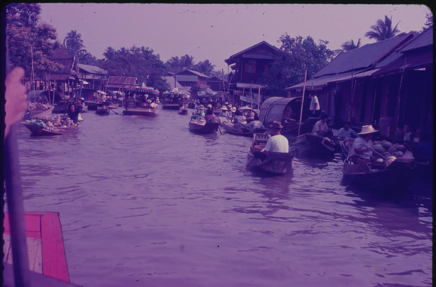 Floating Market on a Canal, Southeast Asia, 1965
