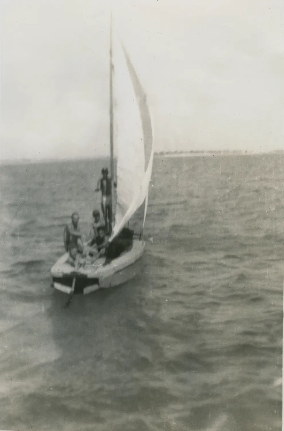 Small Sailboat with Four Occupants on Open Water - Edward P. McAleer Collection