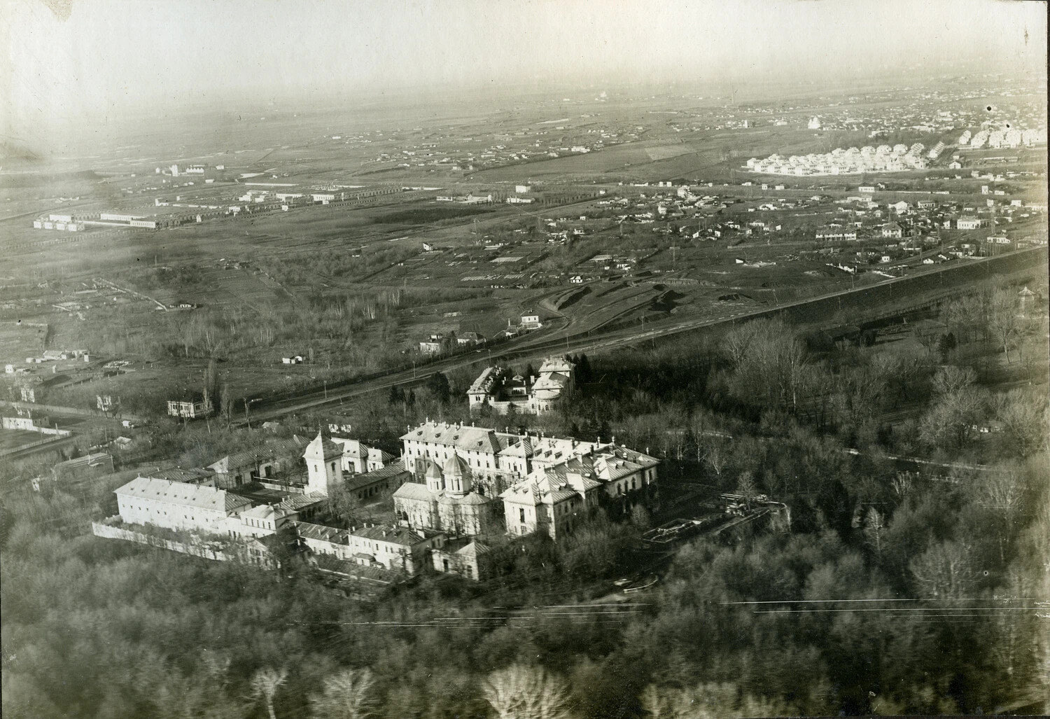 Aerial Reconnaissance Photograph of Monastery/Palace Complex and Adjacent Town, WWI
