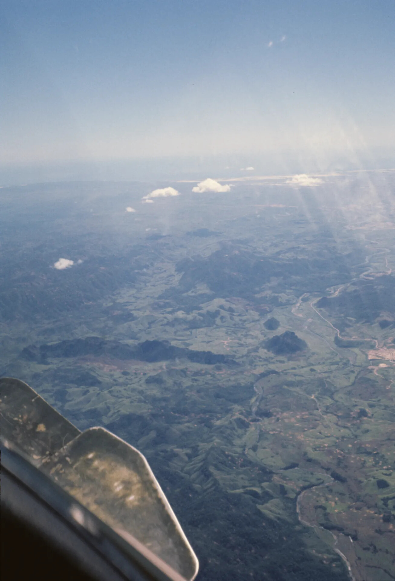 Aerial View from Cockpit Over South Vietnamese Terrain, Vietnam War Era