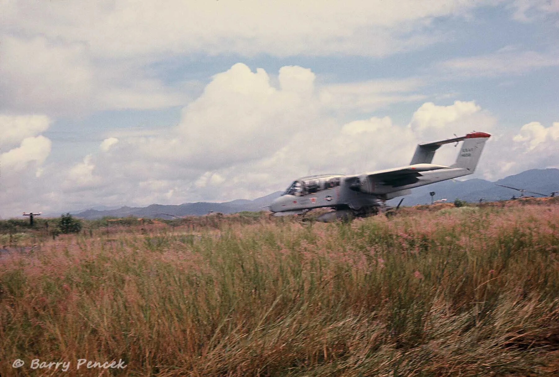 USAF OV-10 Bronco Forward Air Control Aircraft on Airstrip, Vietnam War Era