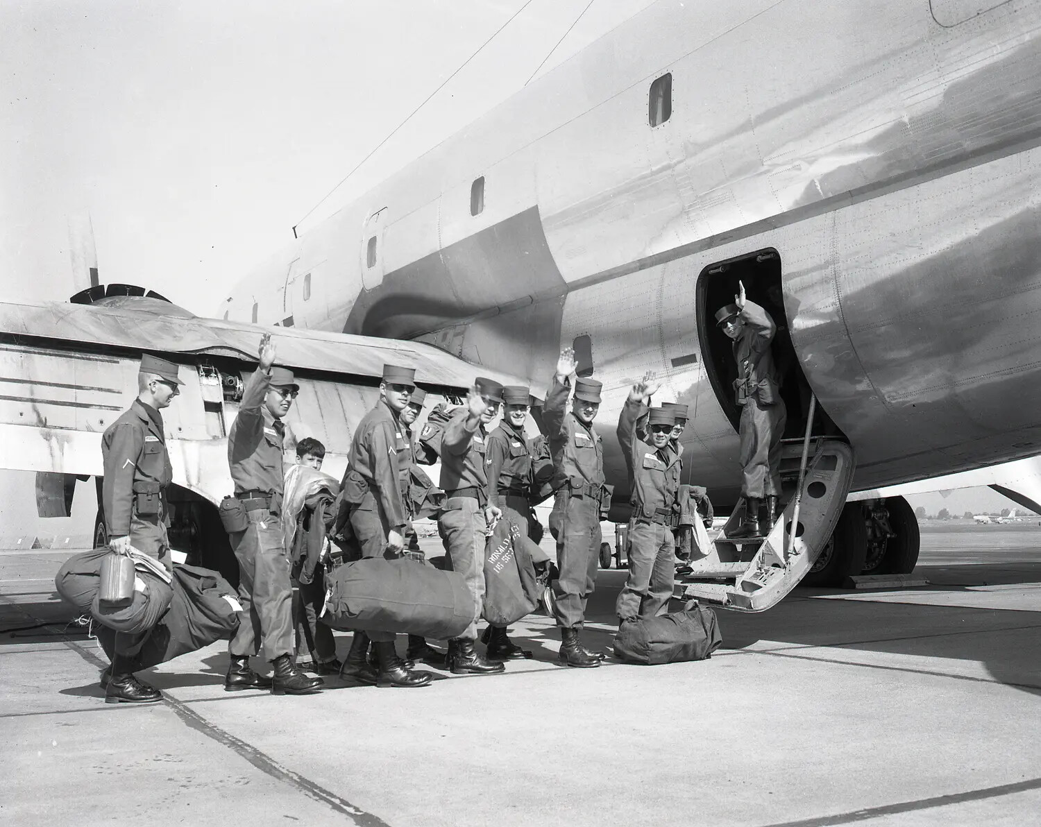California Air National Guard Personnel Boarding a Boeing C-97 Stratofreighter
