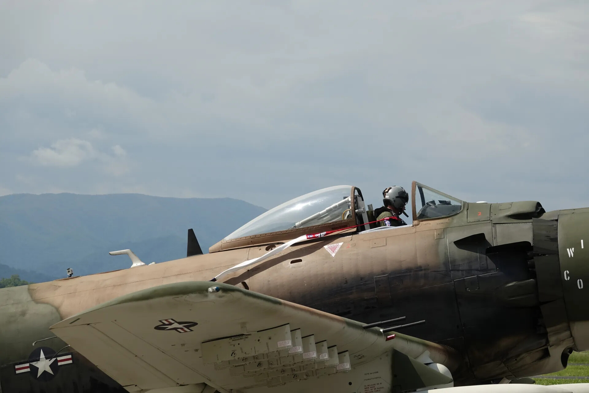 A-1 Skyraider Cockpit Detail with Helmeted Pilot, May 2019 Airshow