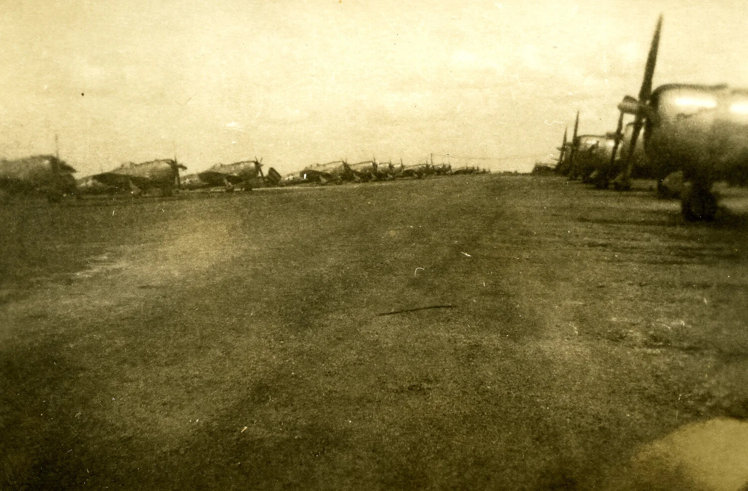 B-25 Mitchell Medium Bombers on Flight Line — Ie Shima Airfield, 345th Bombardment Group