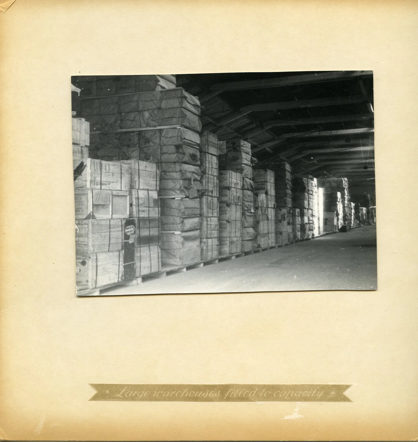 Warehouse Interior Filled with Palletized Cargo, Depot Operations Album Plate
