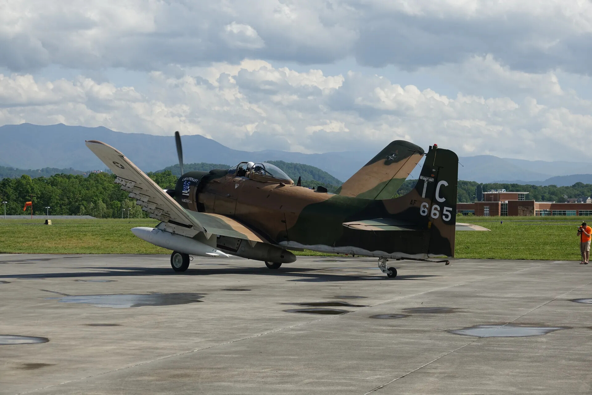Douglas A-1 Skyraider 'Lieutenant... America' (AF 665) Taxiing at Airshow, May 2019