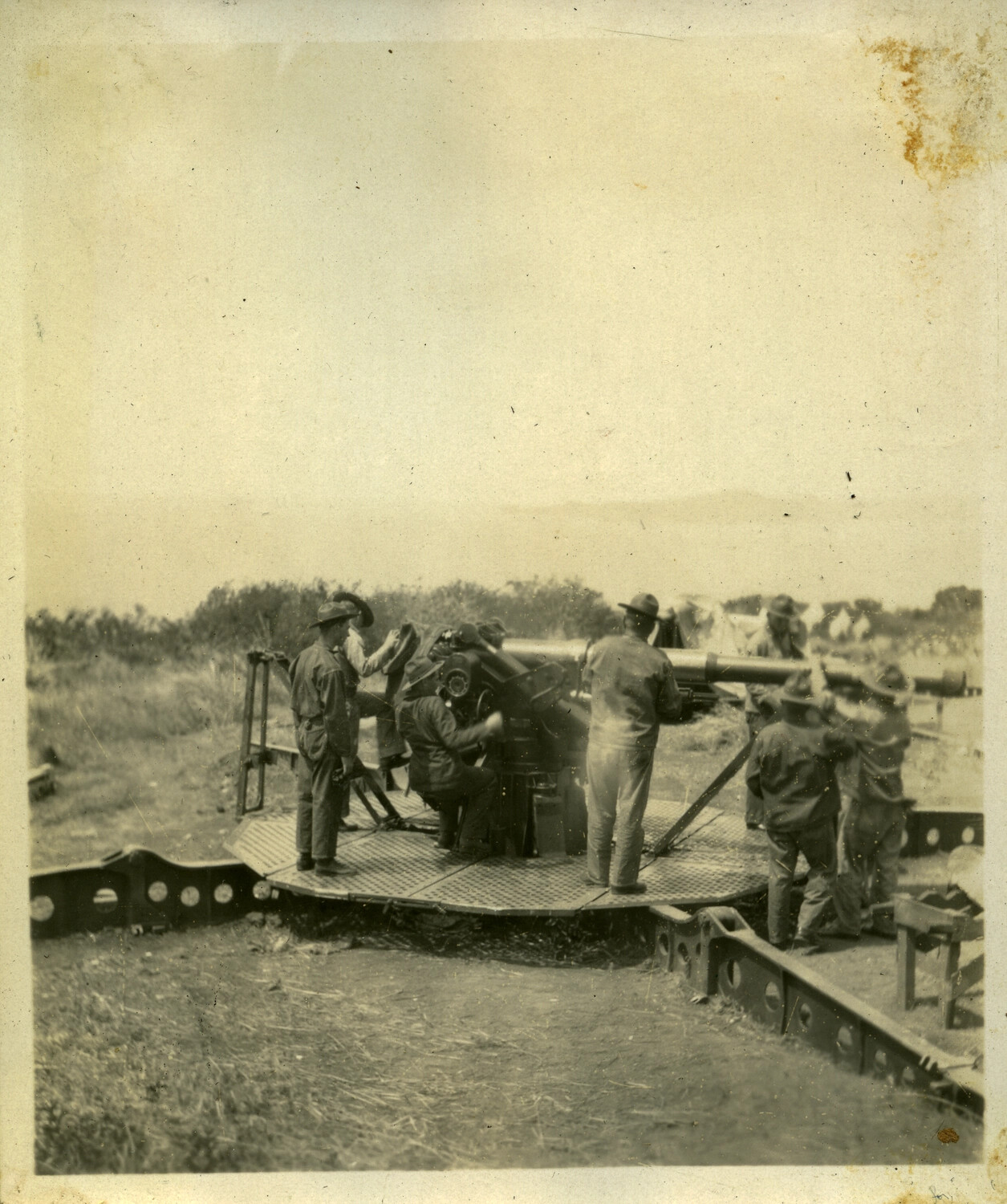 U.S. Army Coast Artillery Gun Crew at a Coastal Defense Emplacement, Manila Area, Philippines (Early 20th Century)