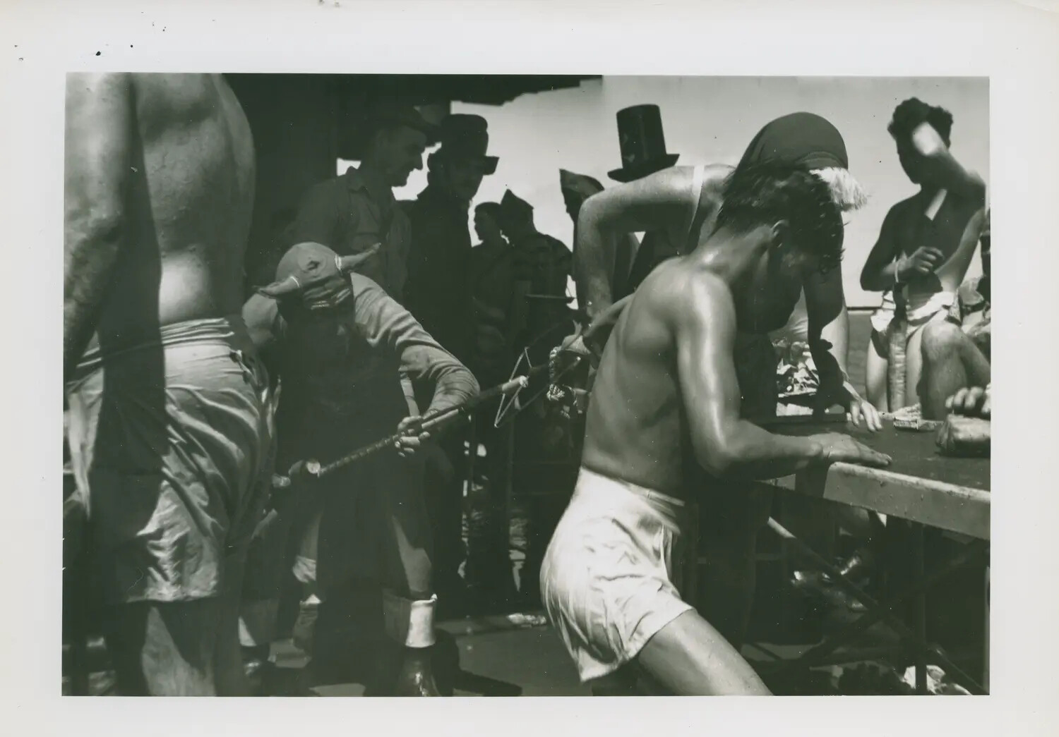 Crossing the Line Ceremony Aboard USS Petrof Bay (CVE-80), World War II