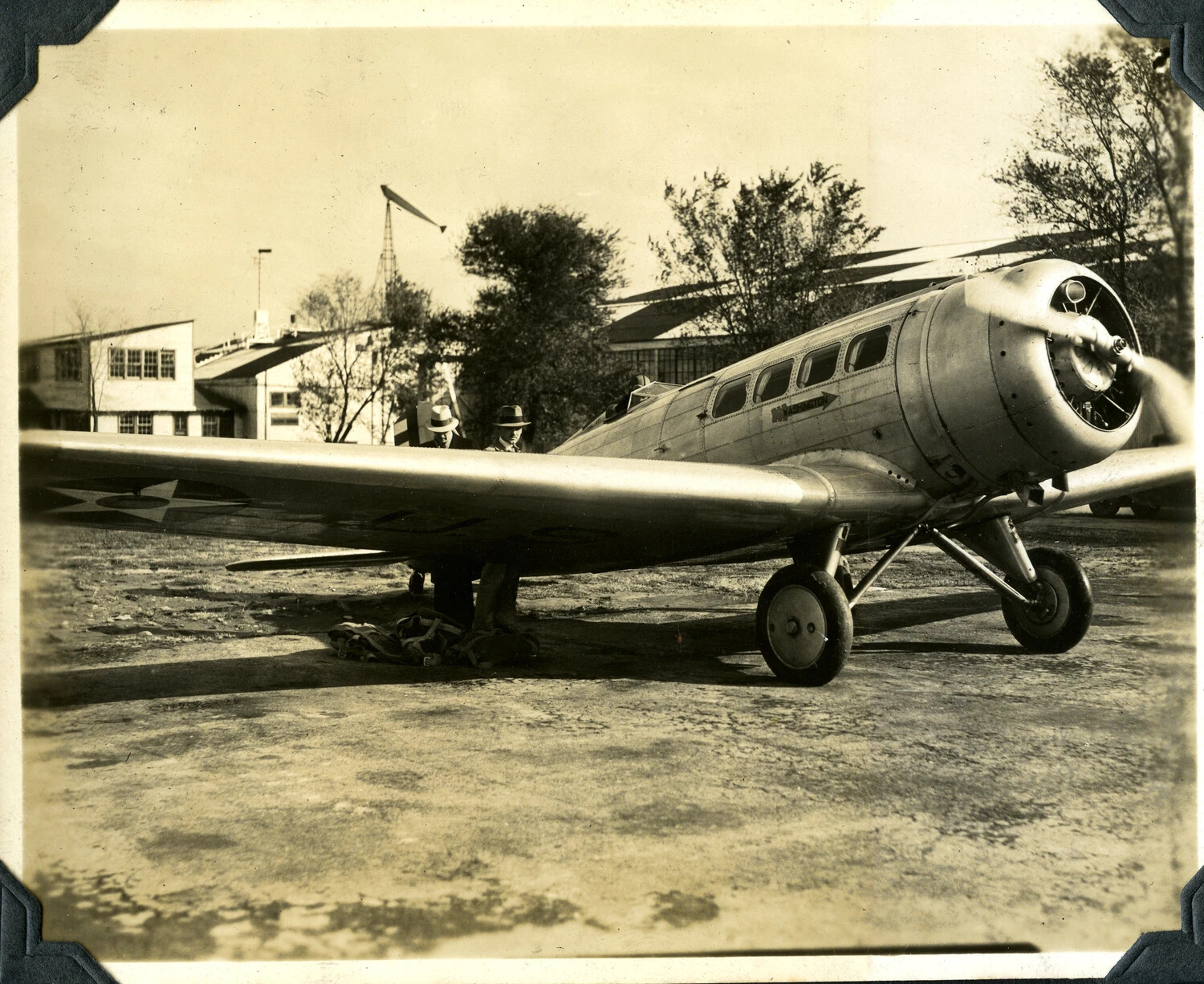 Single-Engine Army Air Corps Transport Aircraft 'Washington' at Airfield, Jervey Signal Corps Album, c. 1930s