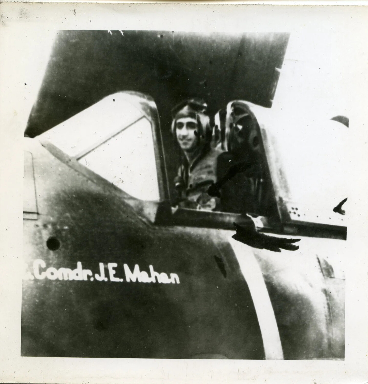 Portrait of Lt. Comdr. J.E. Mahan in Aircraft Cockpit, USS Franklin D. Roosevelt (CVB-42) Collection