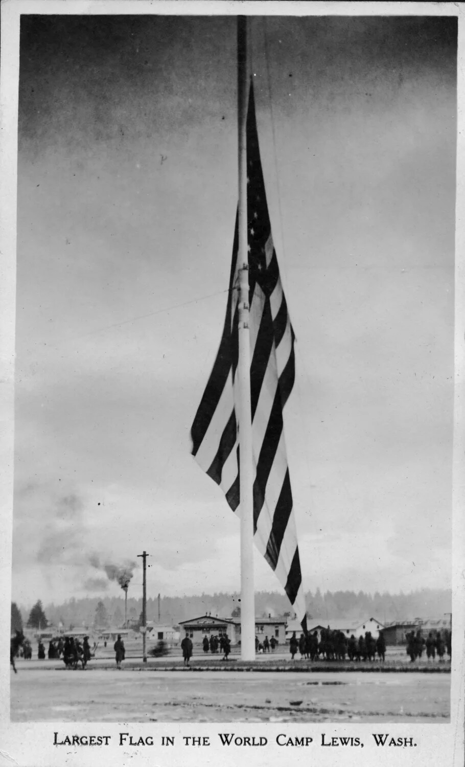 'Largest Flag in the World,' Camp Lewis, Washington -- WWI-Era Souvenir Photograph
