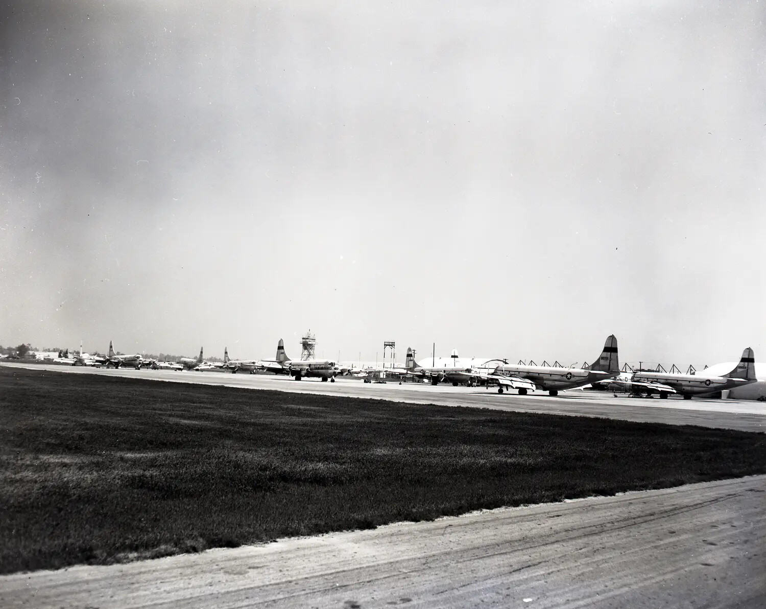 Air National Guard Ramp with Boeing C-97/KC-97 Stratofreighters and Control Tower