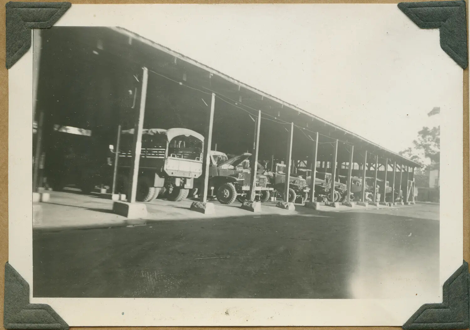 U.S. Army Motor Pool, 105th Service Company, Hawaii, WWII