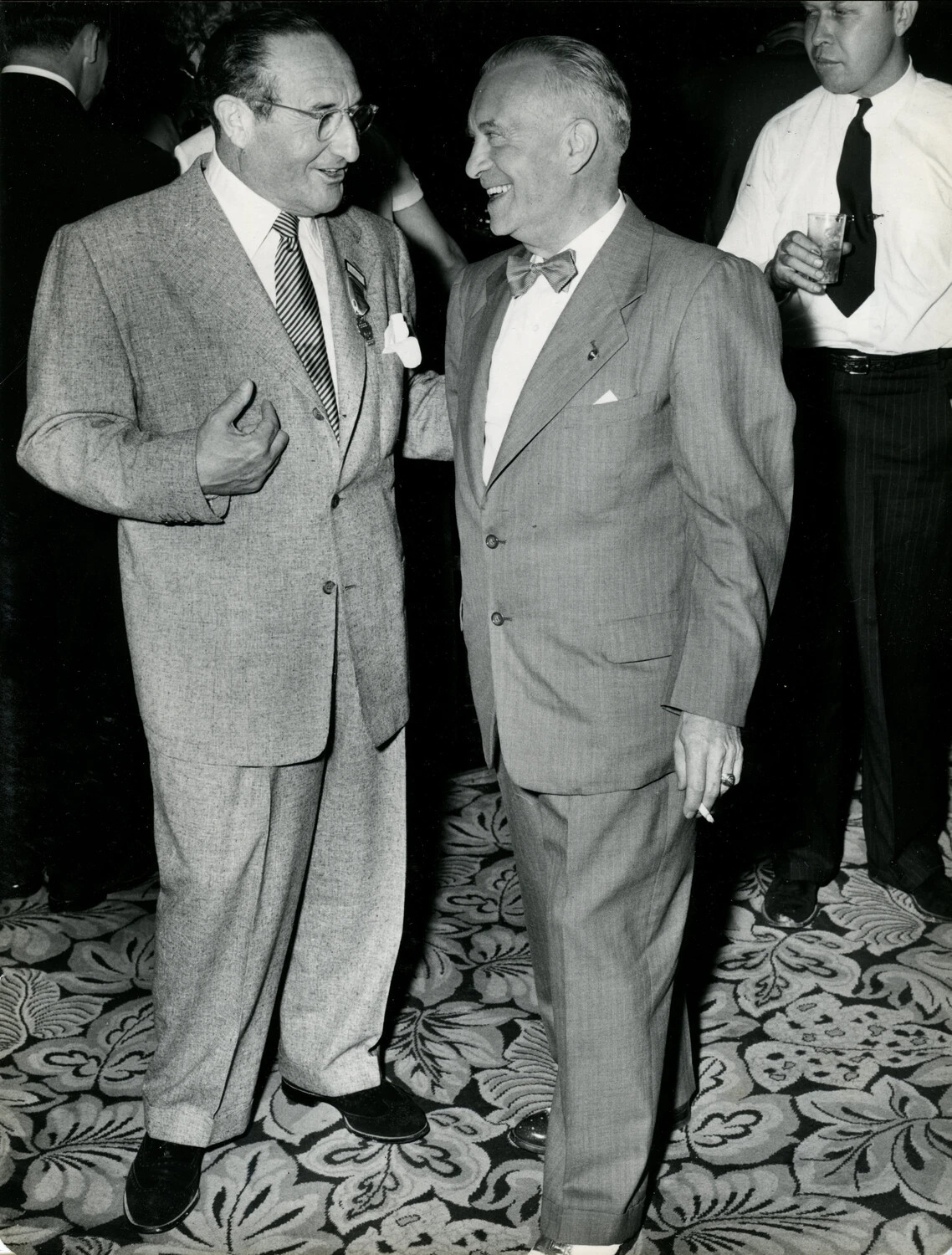 Candid Portrait of Two Men in Conversation at a Veterans' Reunion Banquet, Wainwright Album, c. 1949-1955