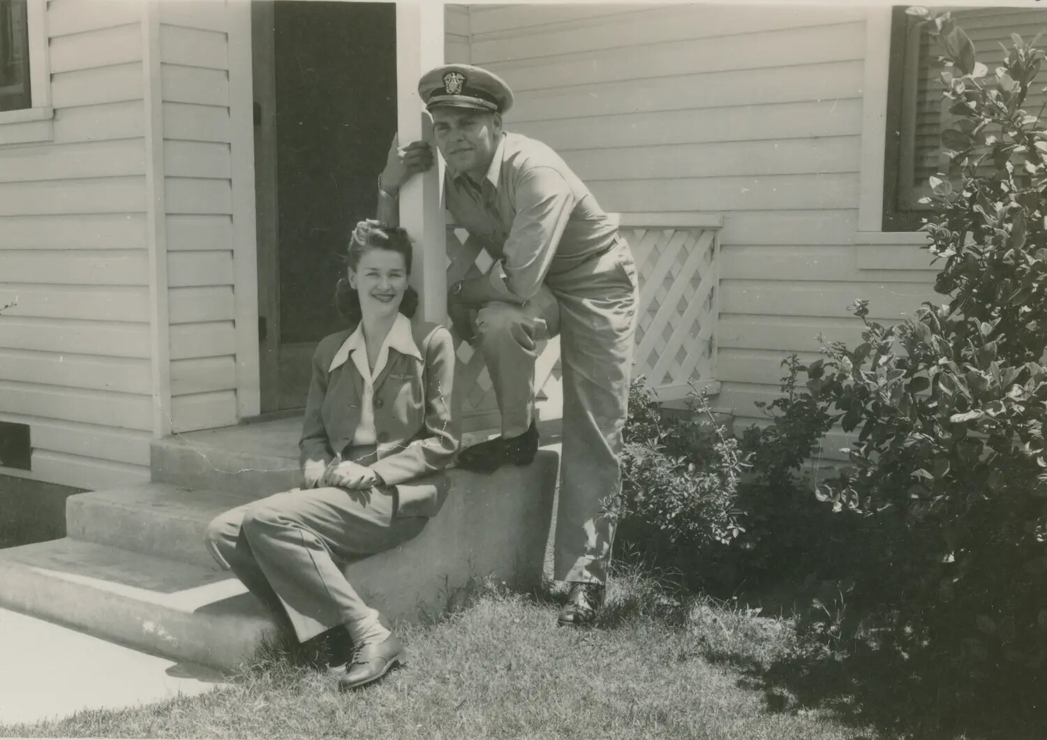 U.S. Navy Officer and Companion, Home-Front Portrait, WWII Era