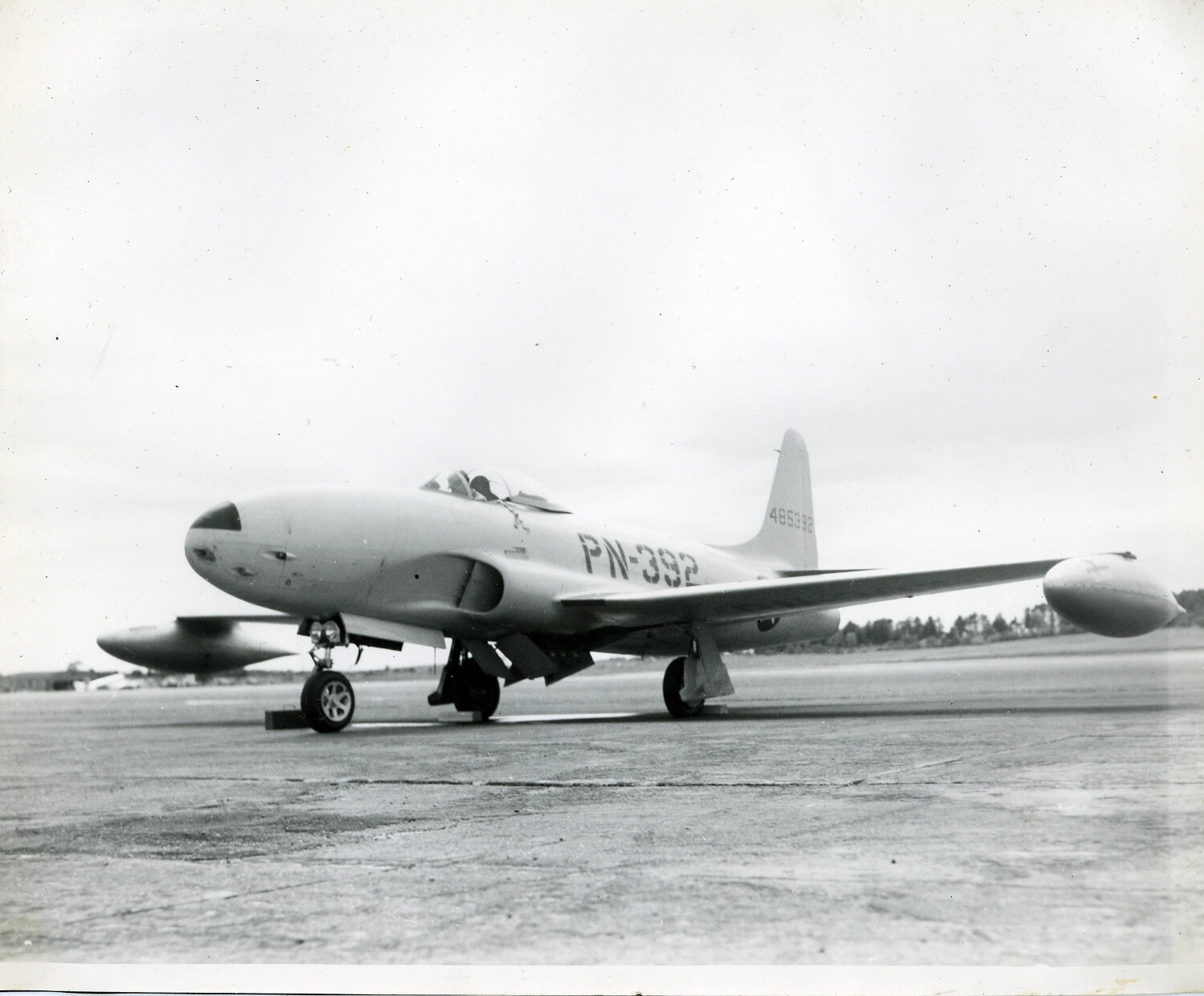 Lockheed F-80 Shooting Star Jet Fighter 'PN-392' on Airfield Ramp