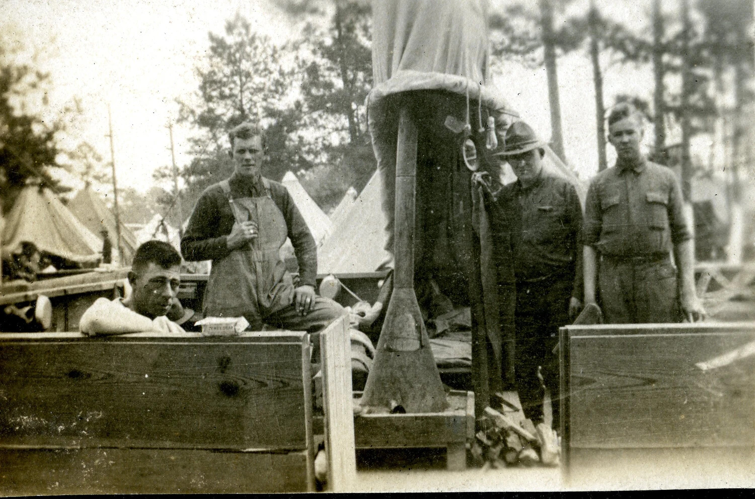 Soldiers of a Field Artillery Unit in Camp, 'Camp Life,' WWI Era