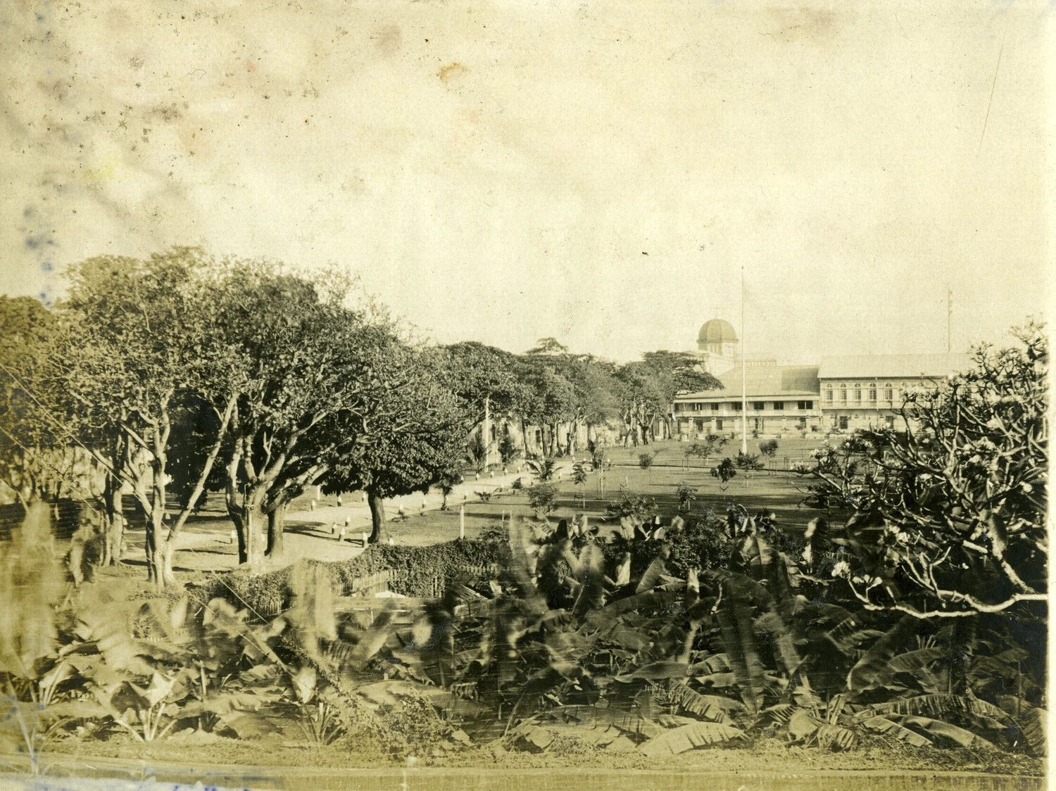 Colonial Plaza and Domed Government Building, Philippines, Early 1900s (Carl Stone Album)