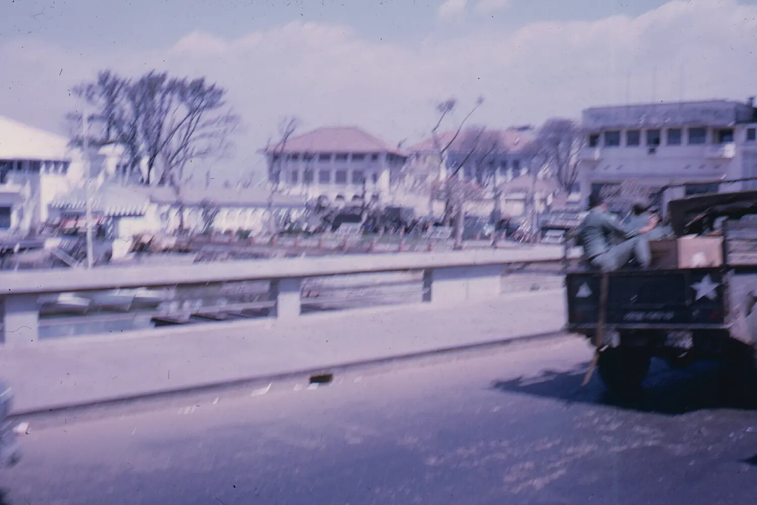U.S. Military Cargo Truck in Urban South Vietnam, Tet Offensive, 1968