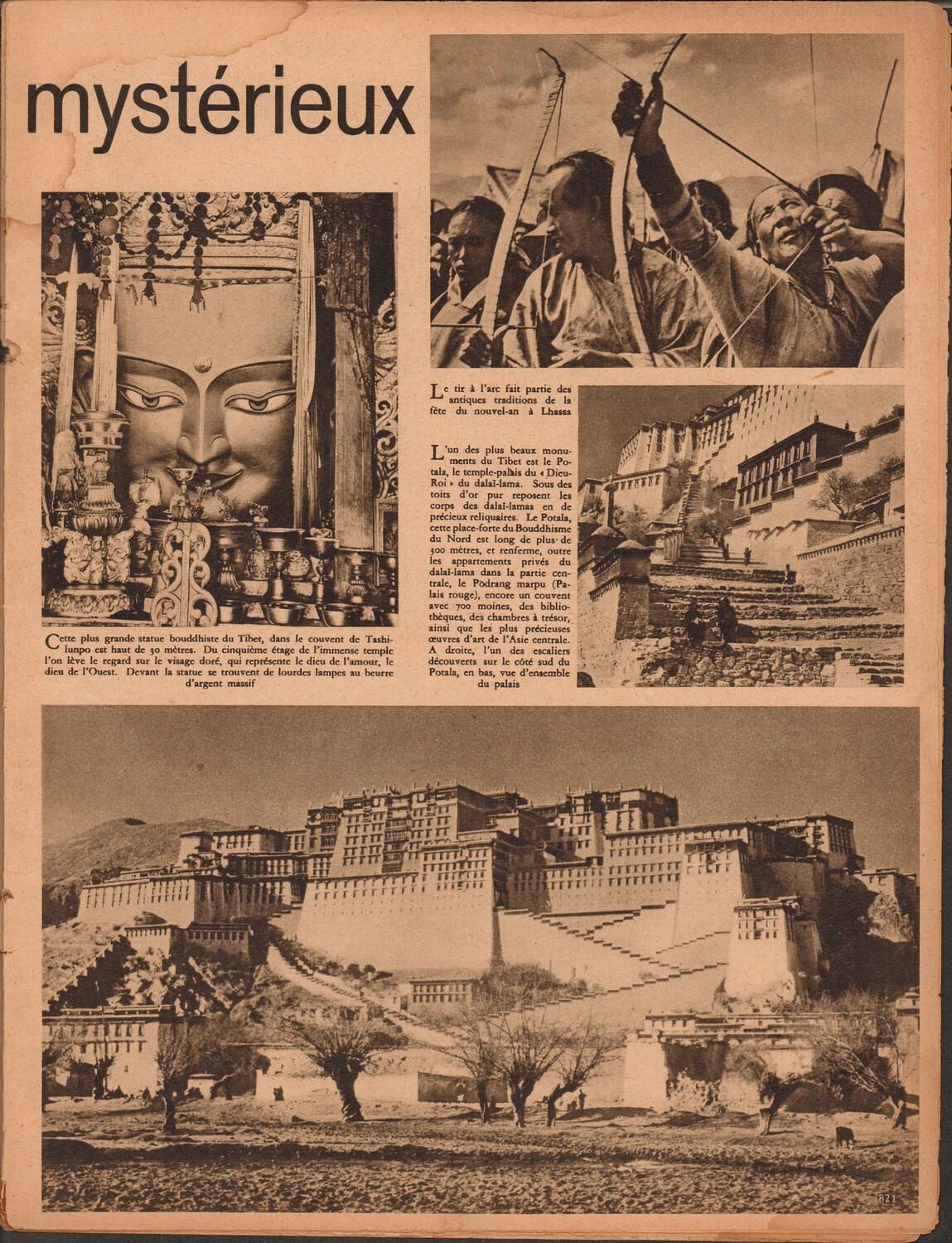 Der Adler Magazine Spread (French Edition): 'Le Tibet mysterieux' - Potala Palace and Lhasa Views