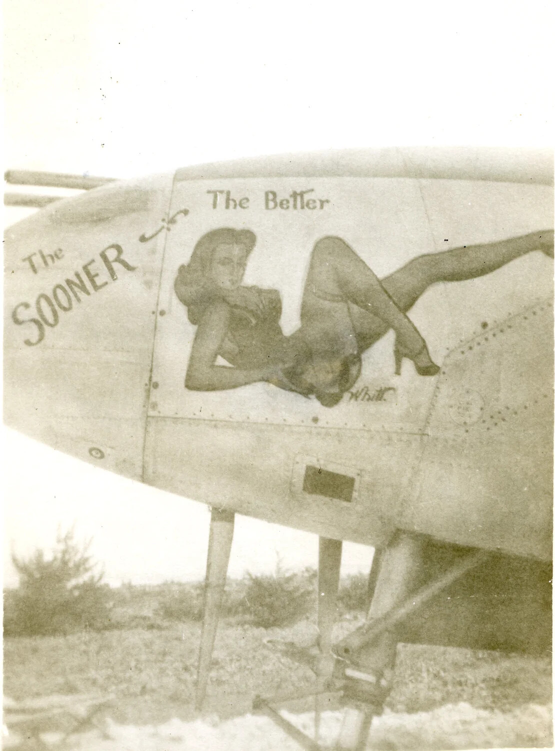 Nose Art "The Sooner The Better" on B-25 Mitchell, 345th Bombardment Group, Pacific Theater, WWII