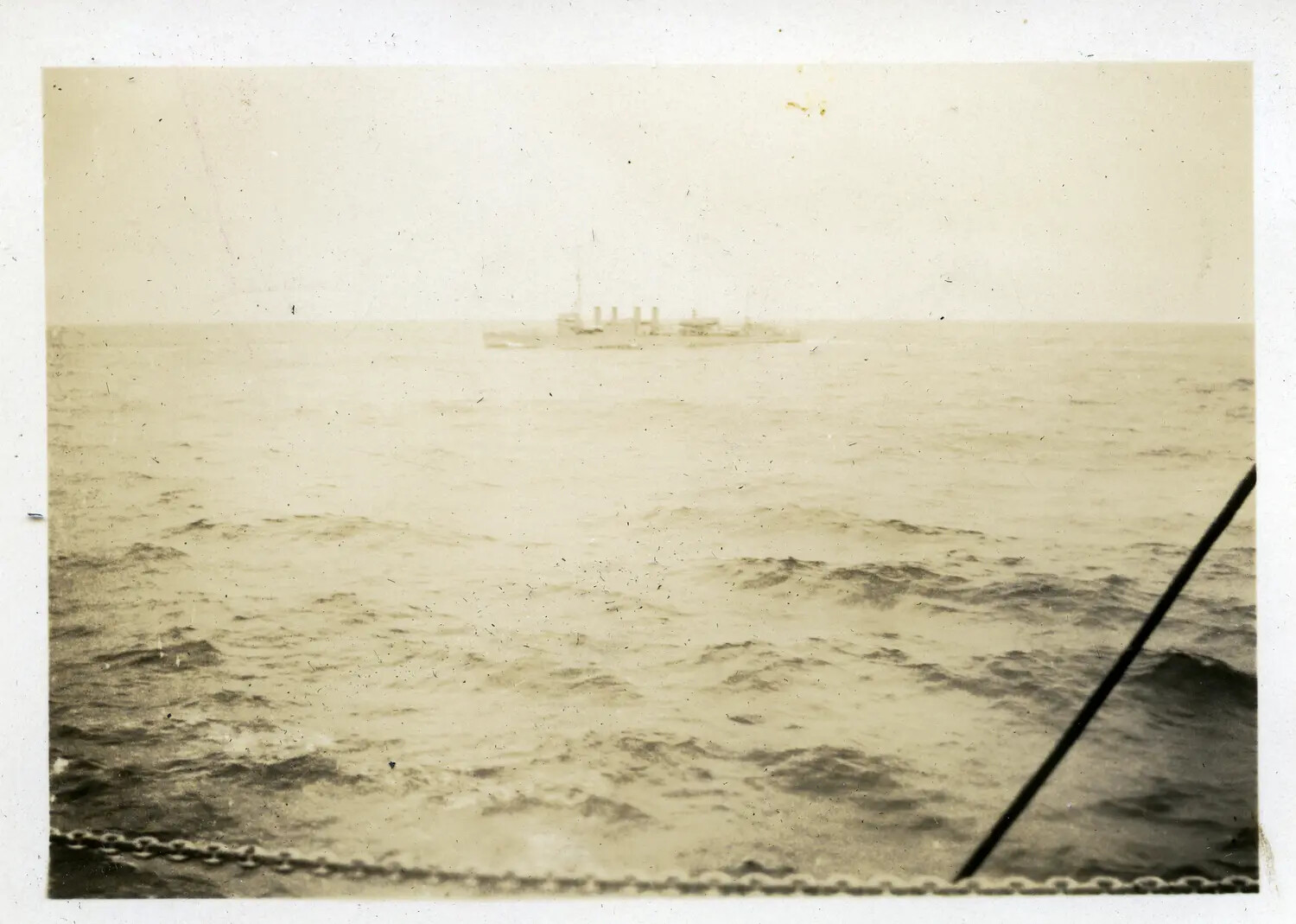 Distant Four-Stack Destroyer at Sea, USS Maryland Photo Album, 1930s