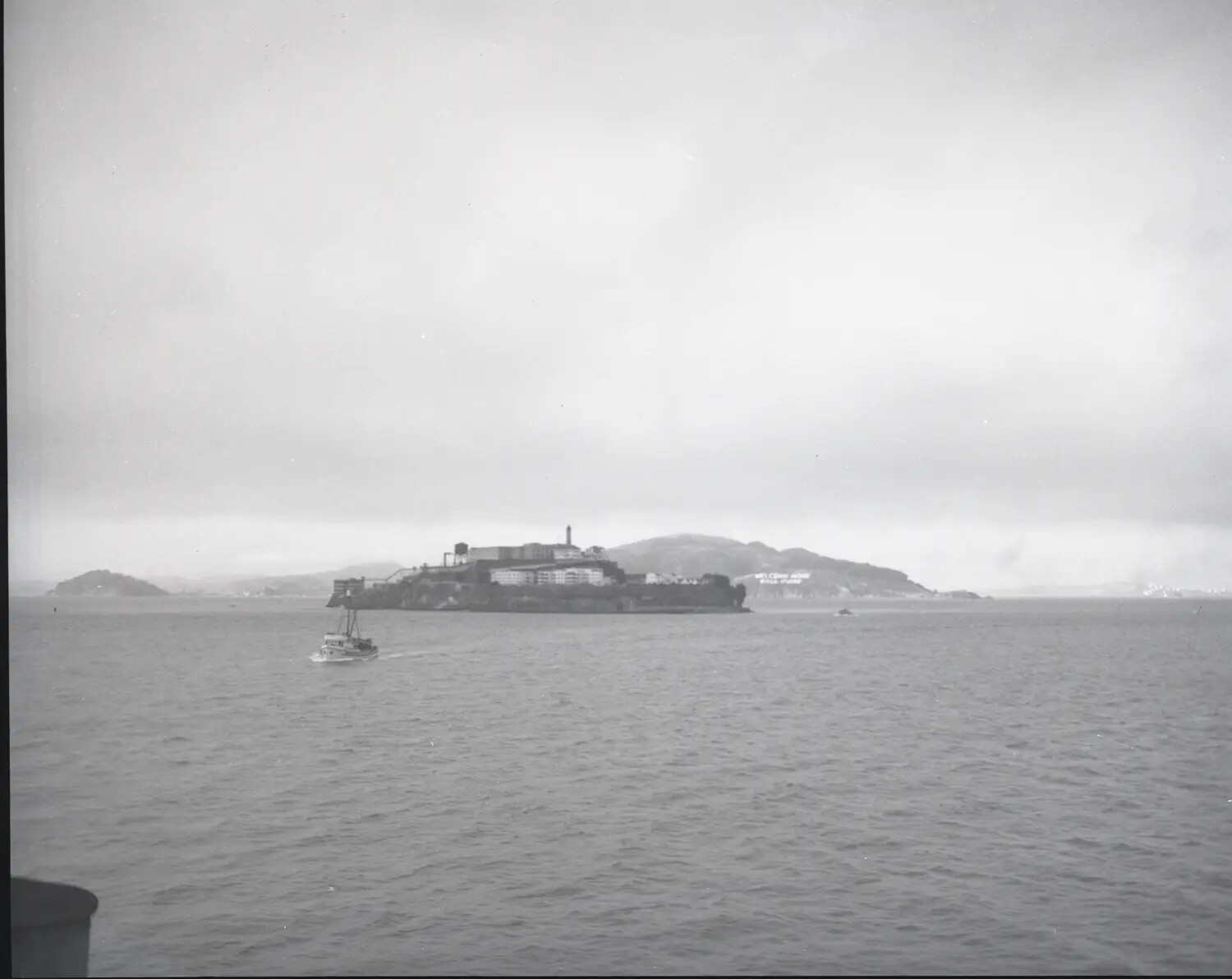 Alcatraz Island, San Francisco Bay, Viewed from Ship's Deck, World War II Era