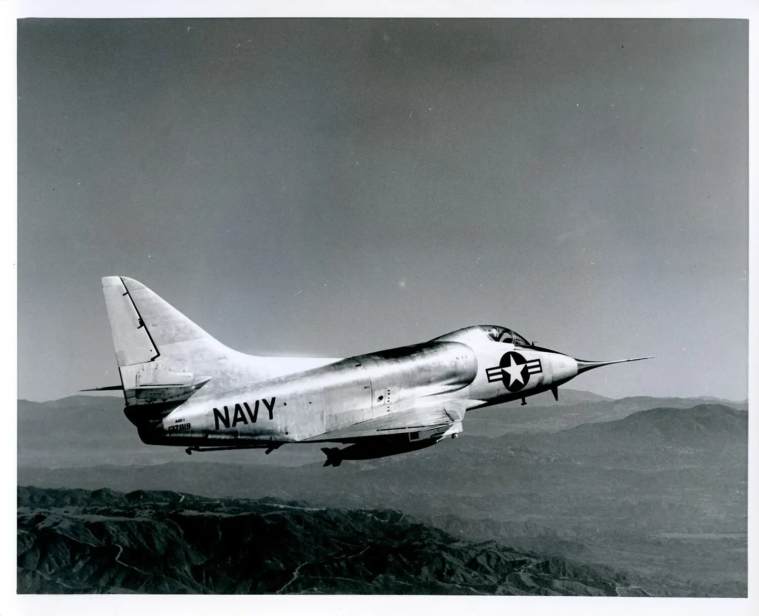 Douglas A4D-1 Skyhawk in Flight, U.S. Navy, Bureau Number 137819