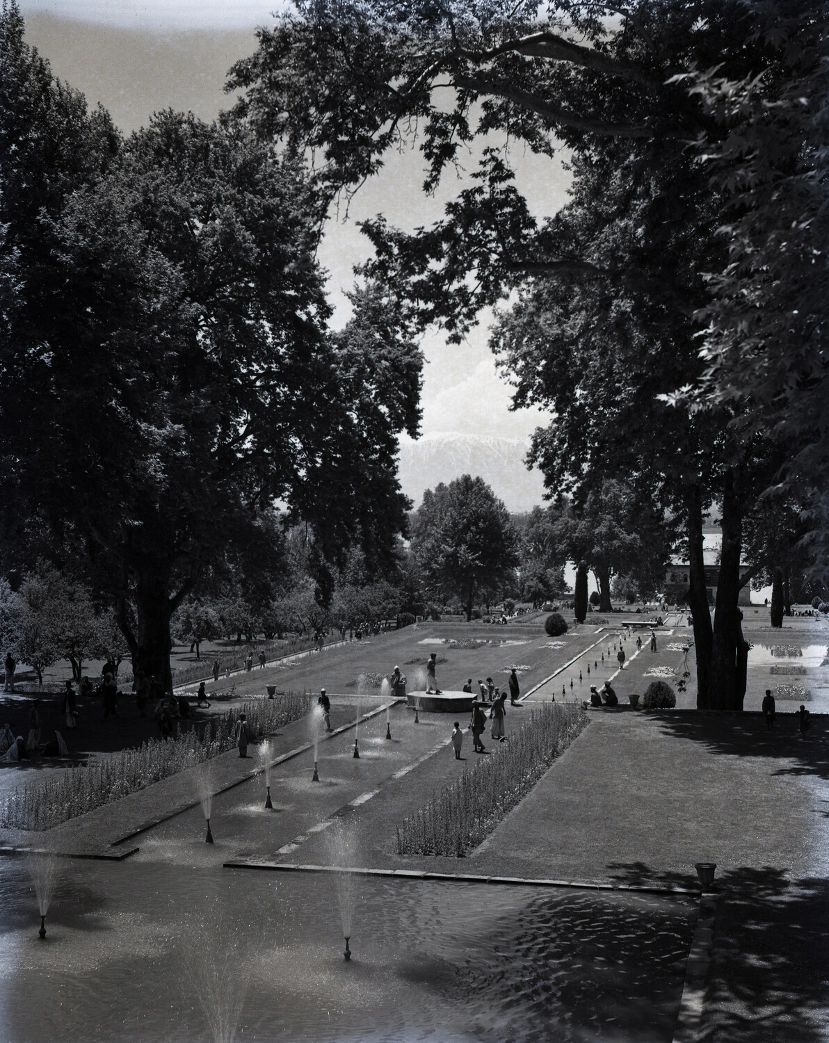 Mughal Garden with Terraced Fountains, Kashmir, India, 1944-45