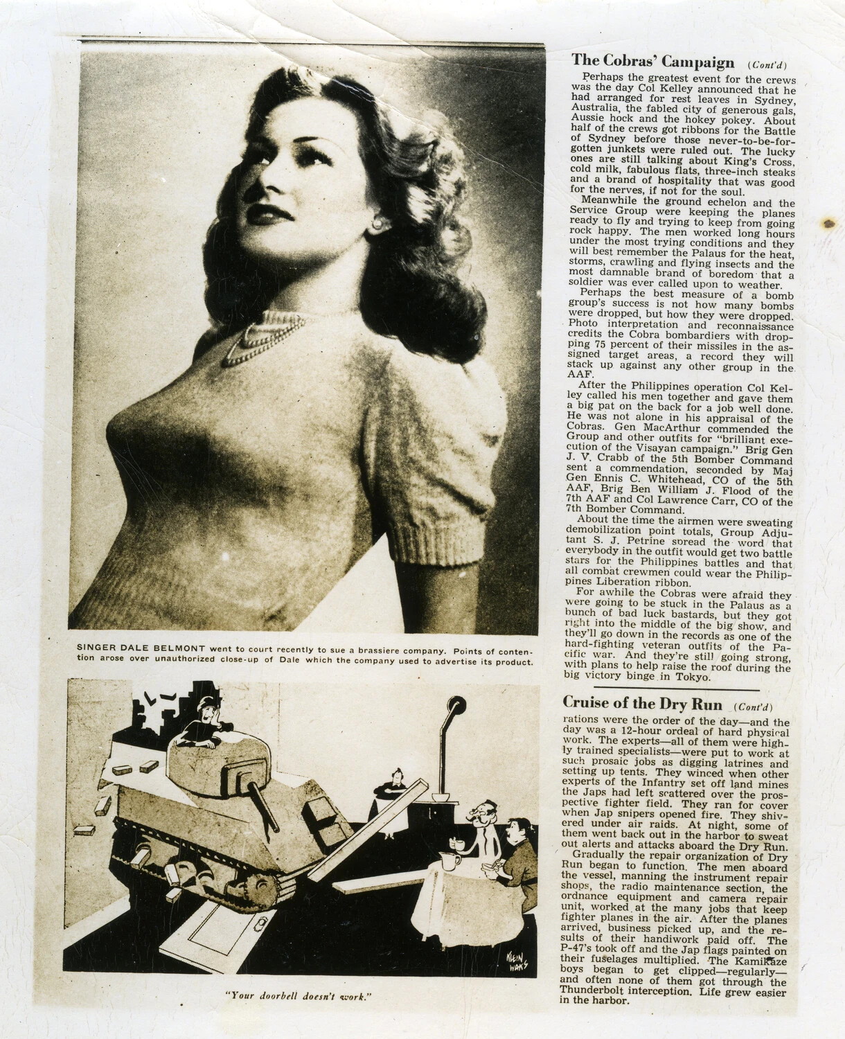 Unit History Page: 'The Cobras' Campaign' and 'Cruise of the Dry Run,' WWII AAF Publication