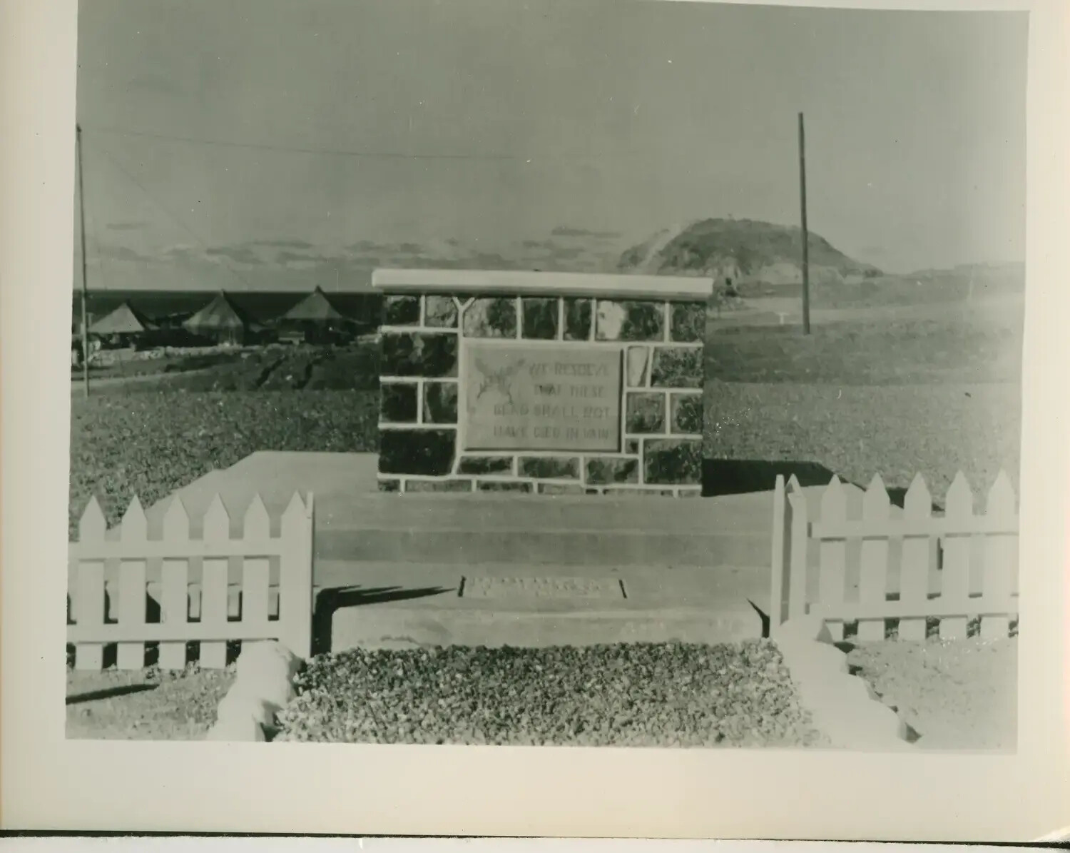 Memorial Marker at Entrance to WWII Pacific Theater Military Cemetery
