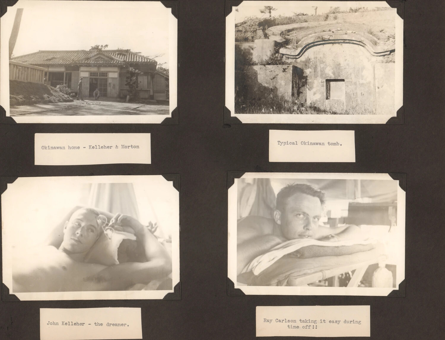 Album Page: Okinawan Architecture and American Servicemen at Leisure, WWII/Post-War Era