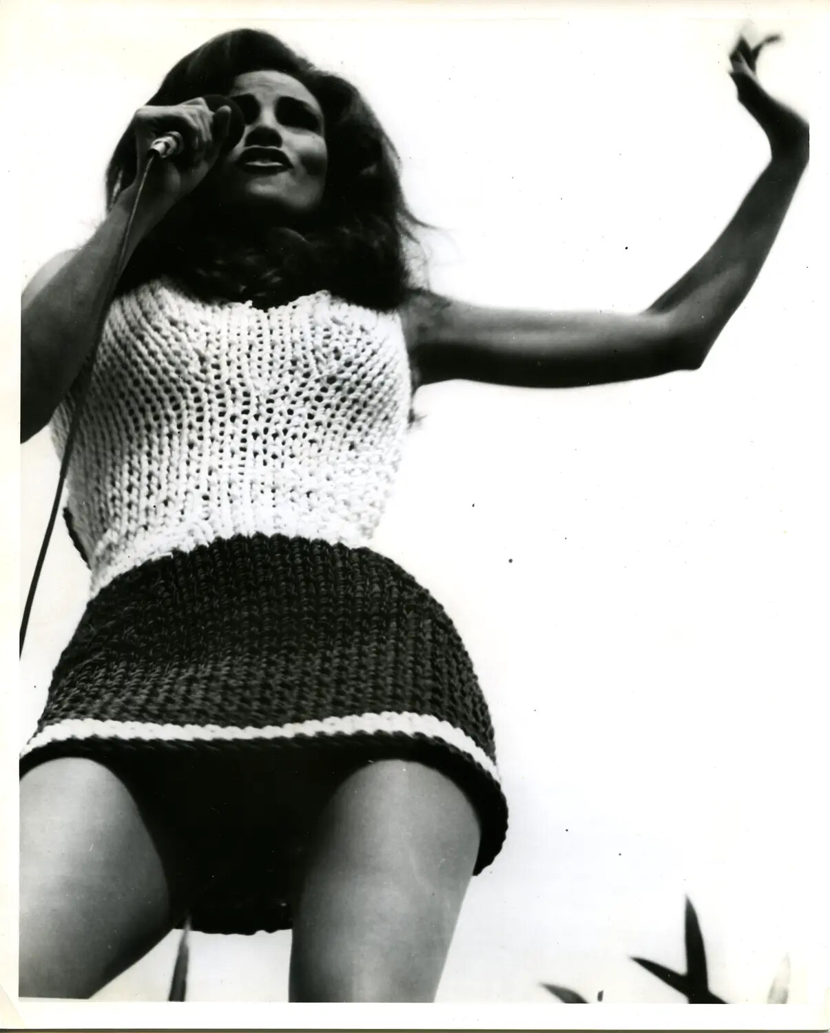 Female Entertainer Performing at USO Show, USS Ticonderoga, Vietnam War Era
