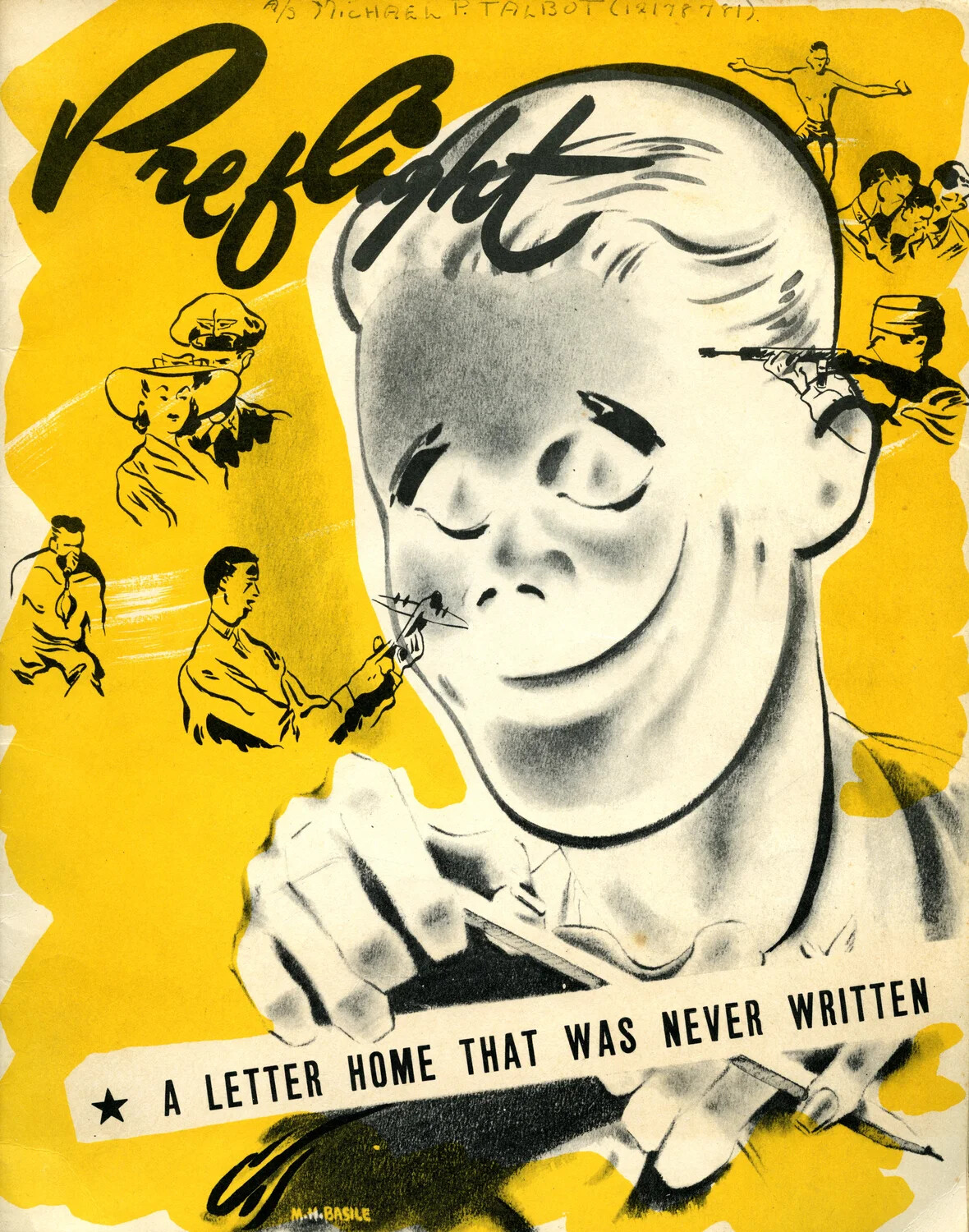 'Preflight' Training Booklet Cover, U.S. Army Air Forces Aviation Student Yearbook, WWII Era, Personalized to A/S Michael P. Talbot