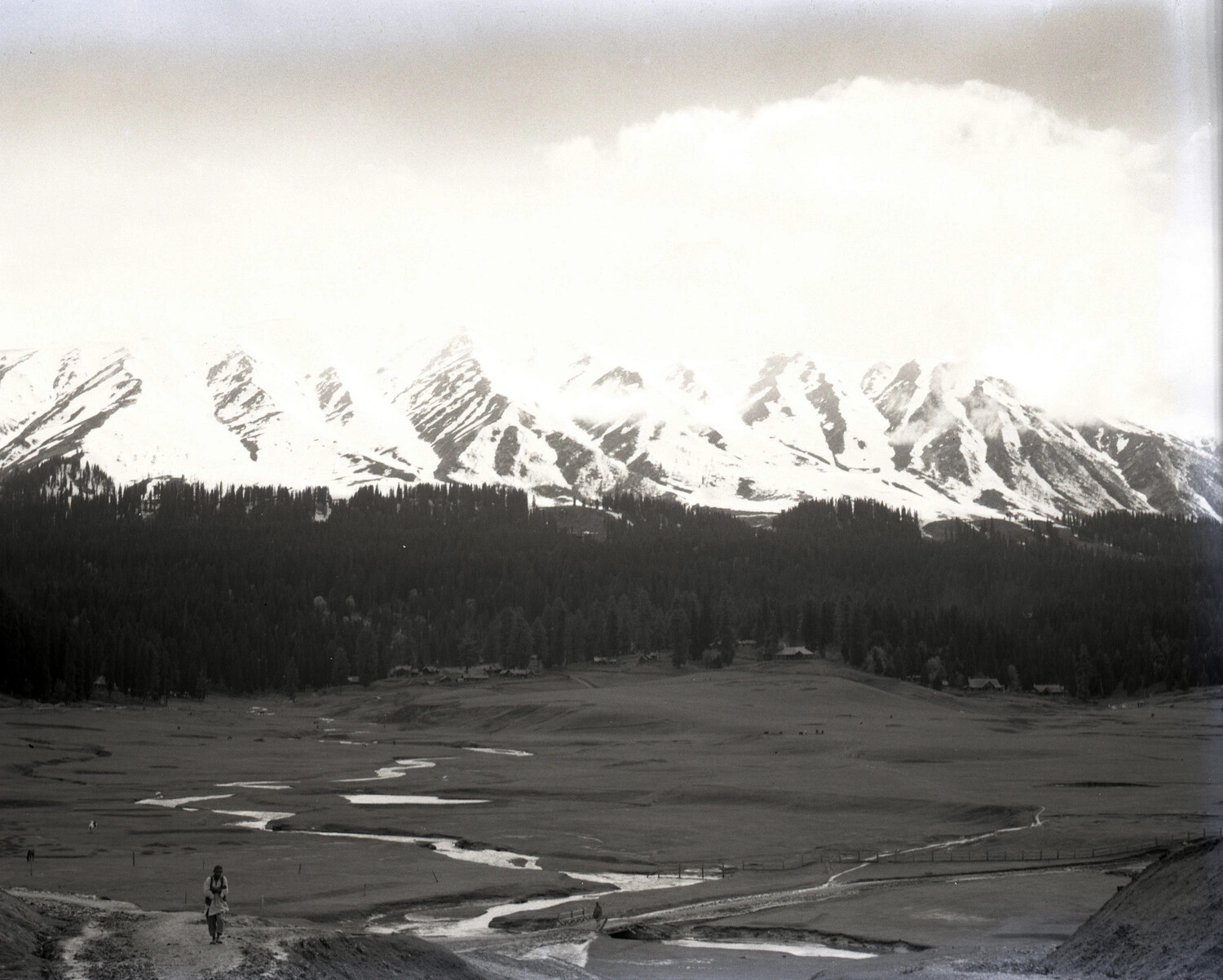 Himalayan Valley Landscape, Kashmir, WWII-Era CBI Theater Scenic Photograph