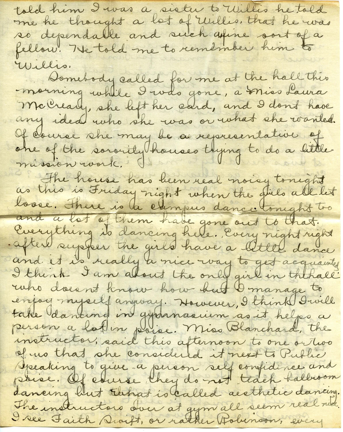 Handwritten Letter, Page D — Winnie Wagener to Family, January 4, 1917