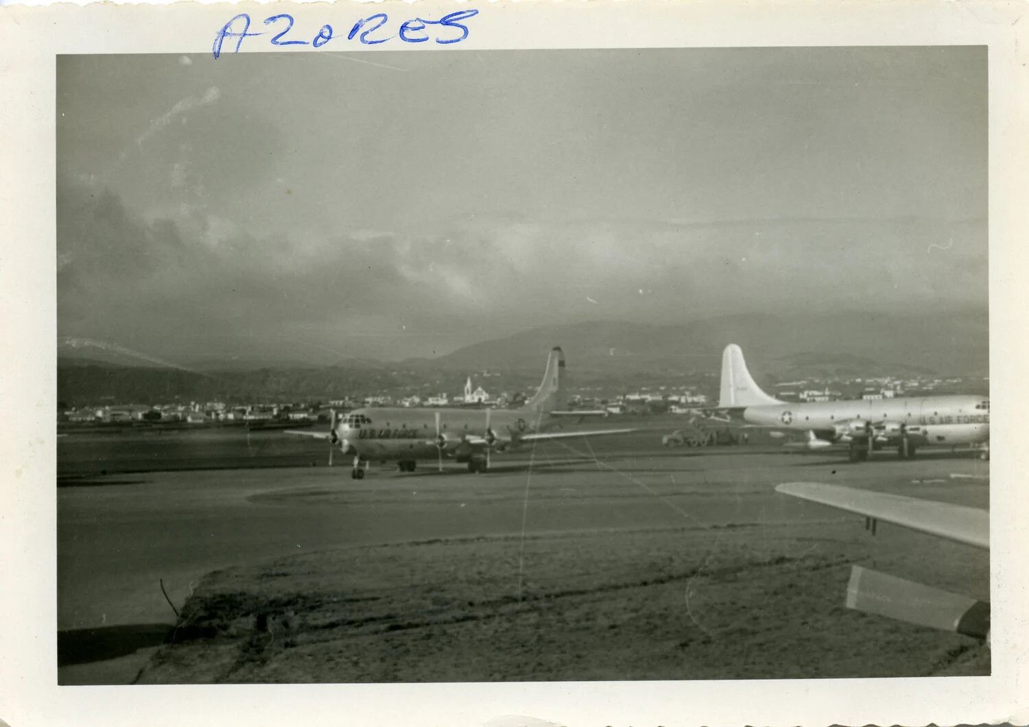 USAF Boeing C-97/KC-97 Stratofreighter Transports on Ramp, Lajes Field, Azores