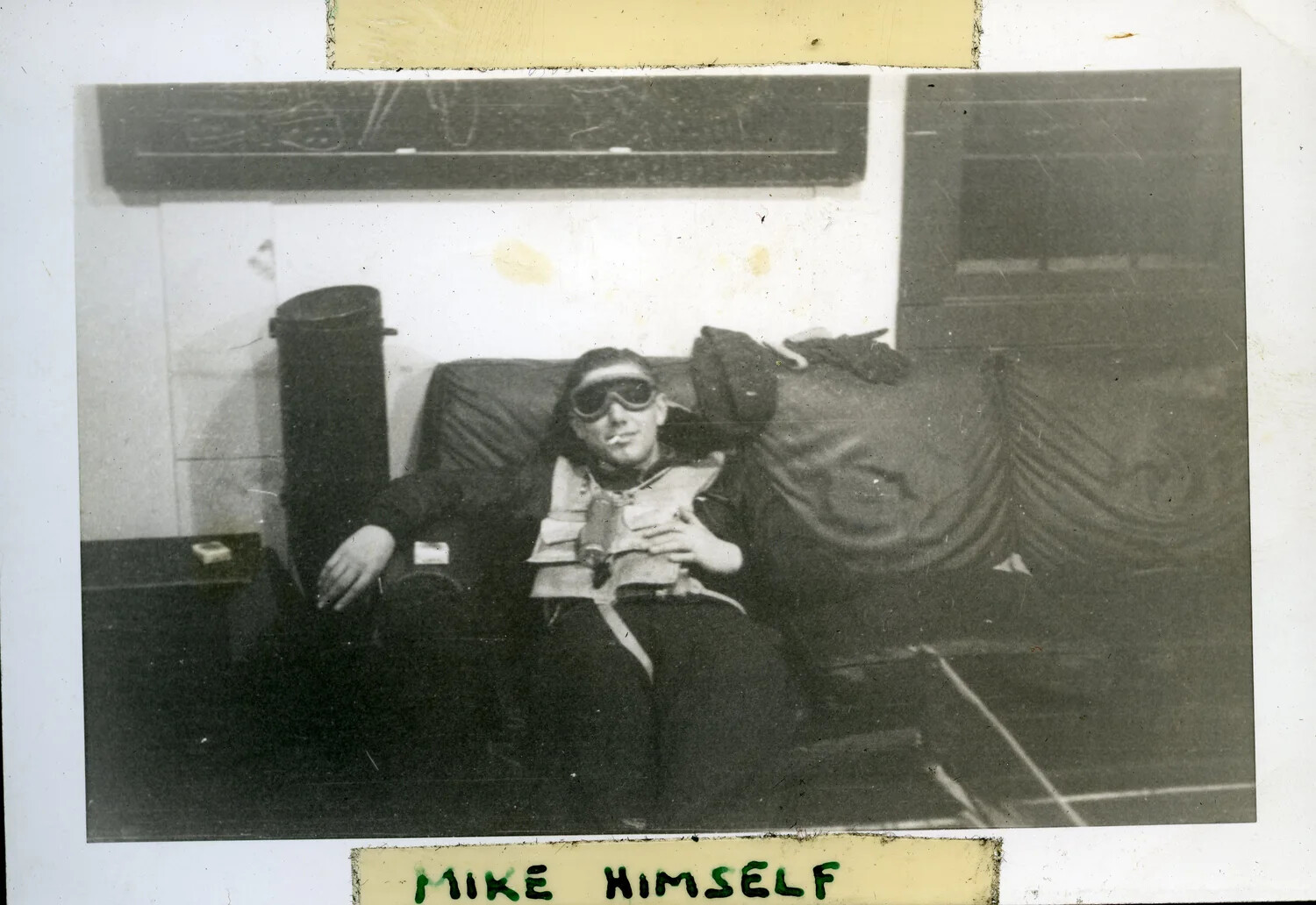 Naval Aviator "Mike" Relaxing in Flight Gear, USS Franklin D. Roosevelt (CVB-42) Photo Album