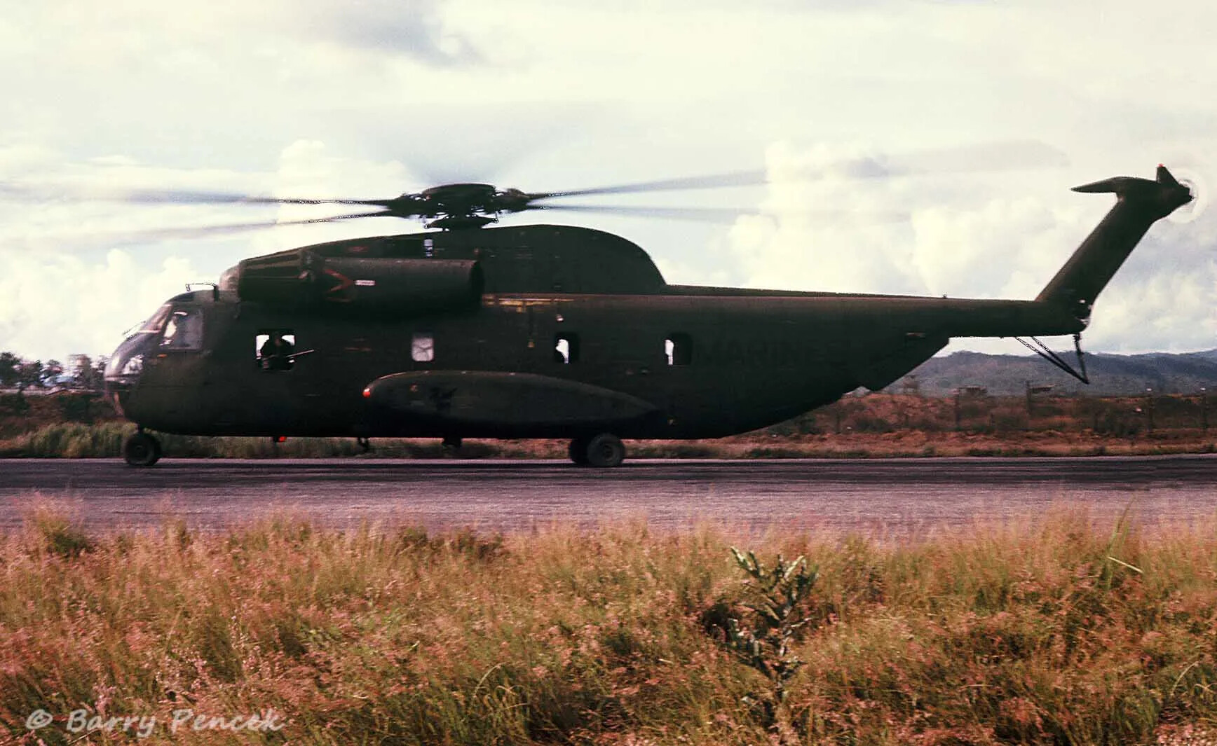 U.S. Marine Corps CH-53 Sea Stallion Helicopter on Runway, Vietnam