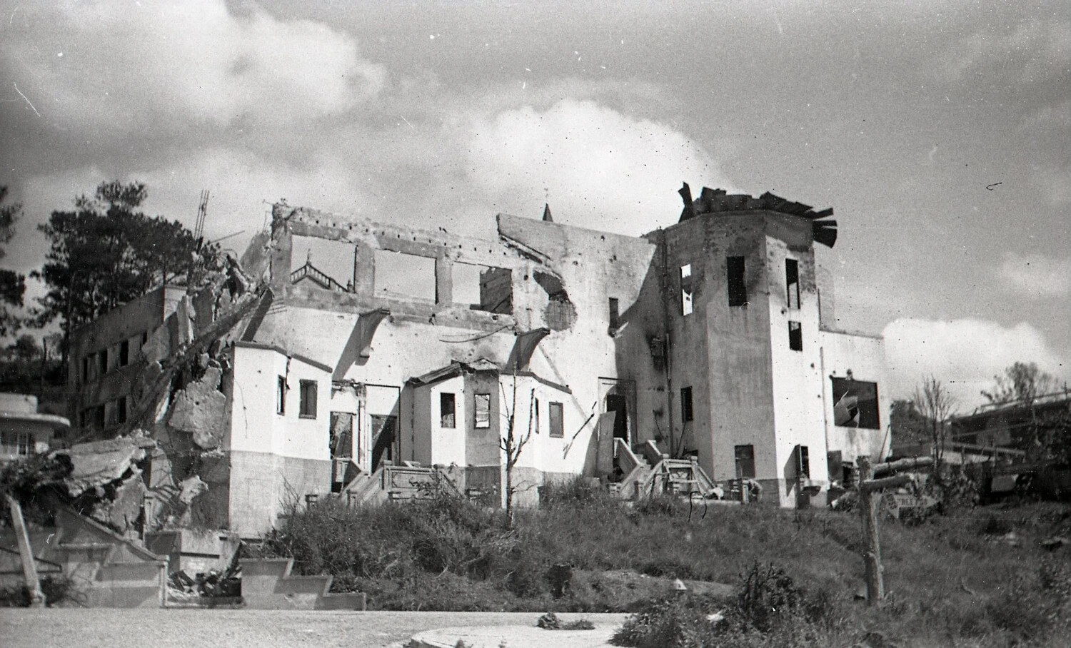 War-Damaged Building Complex, Baguio City, Luzon, Philippines, 1945 (Alternate View)