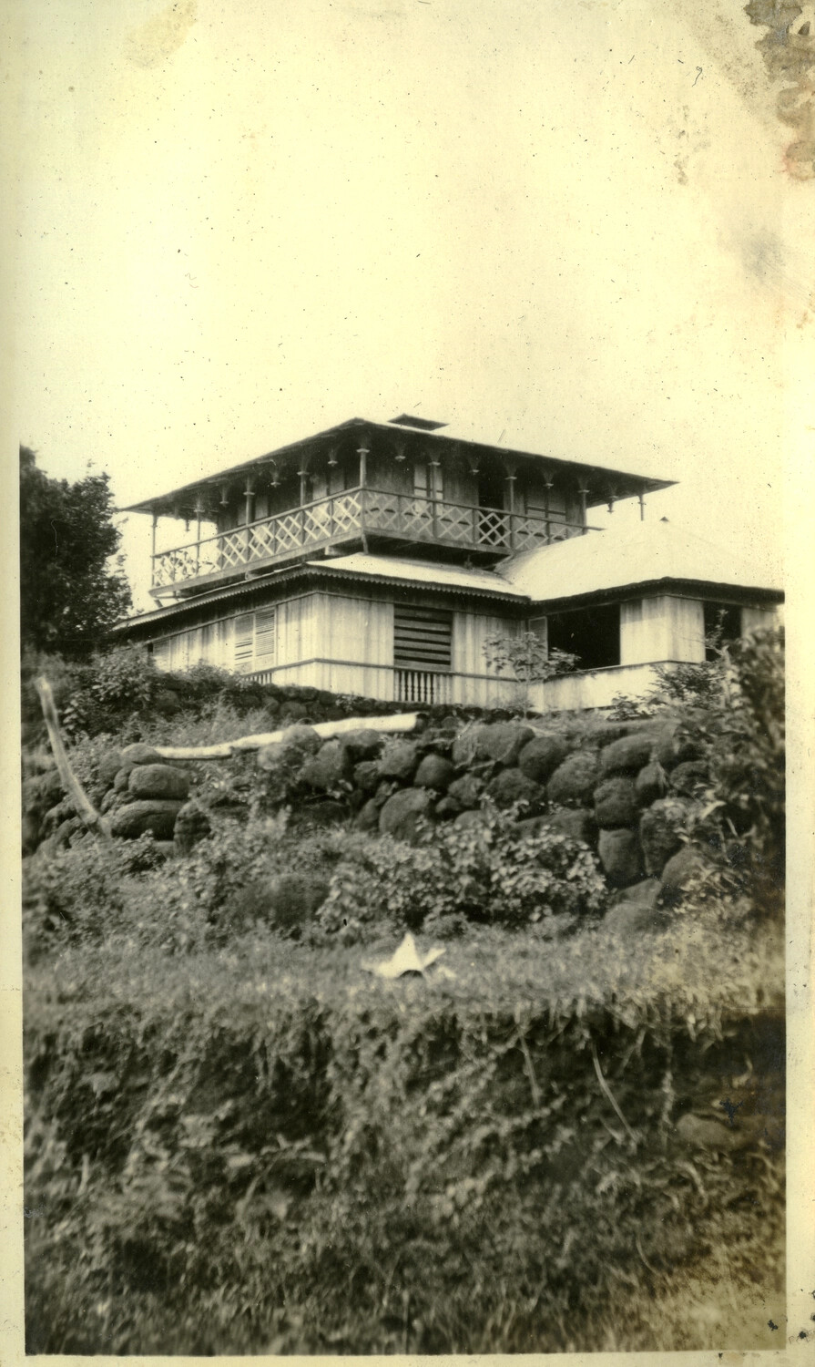 Colonial-Era House with Belvedere Tower on a Stone Terrace, Philippines, c. 1920s-1930s