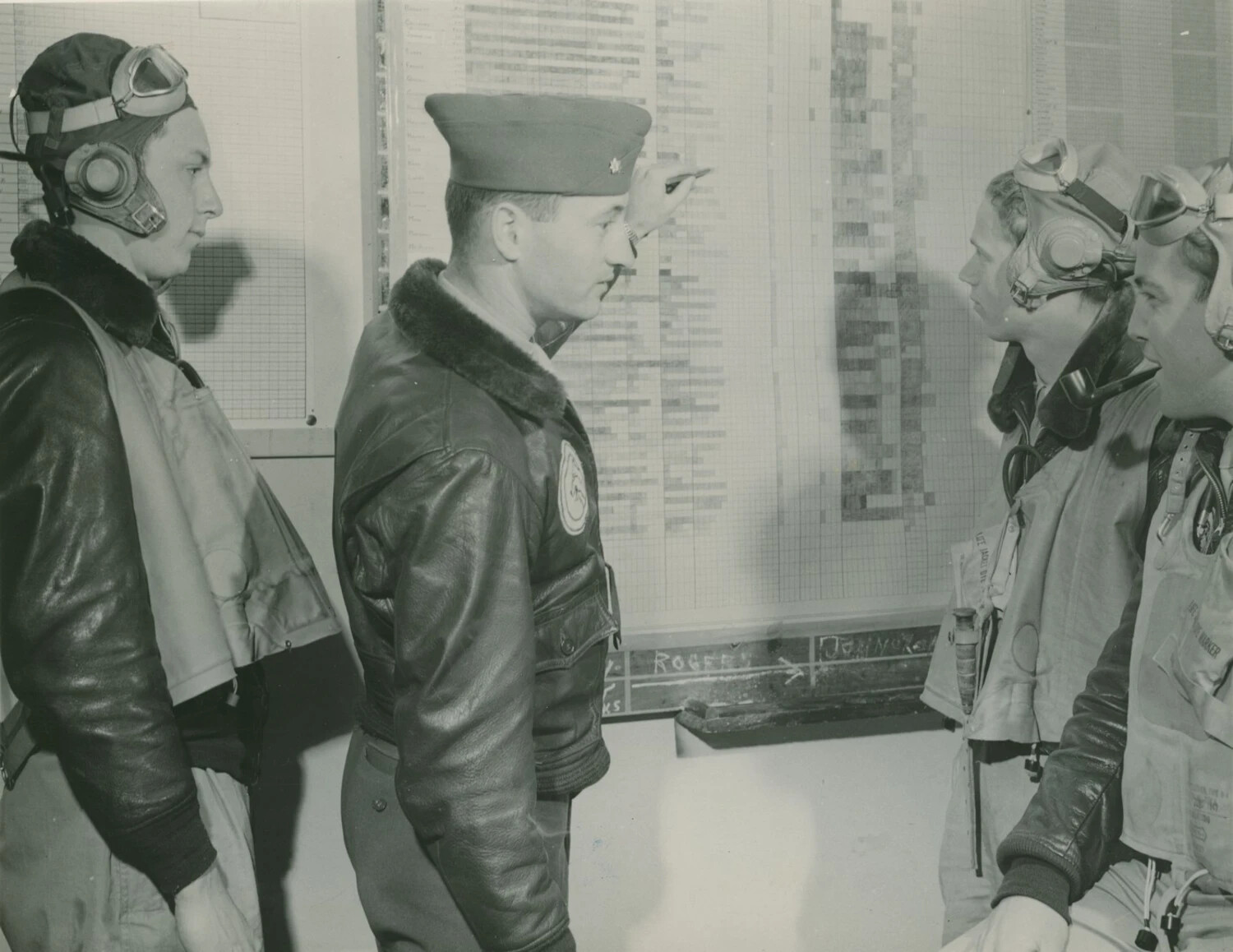 Aircrew Briefing at Squadron Status Board, U.S. Army Air Forces, World War II