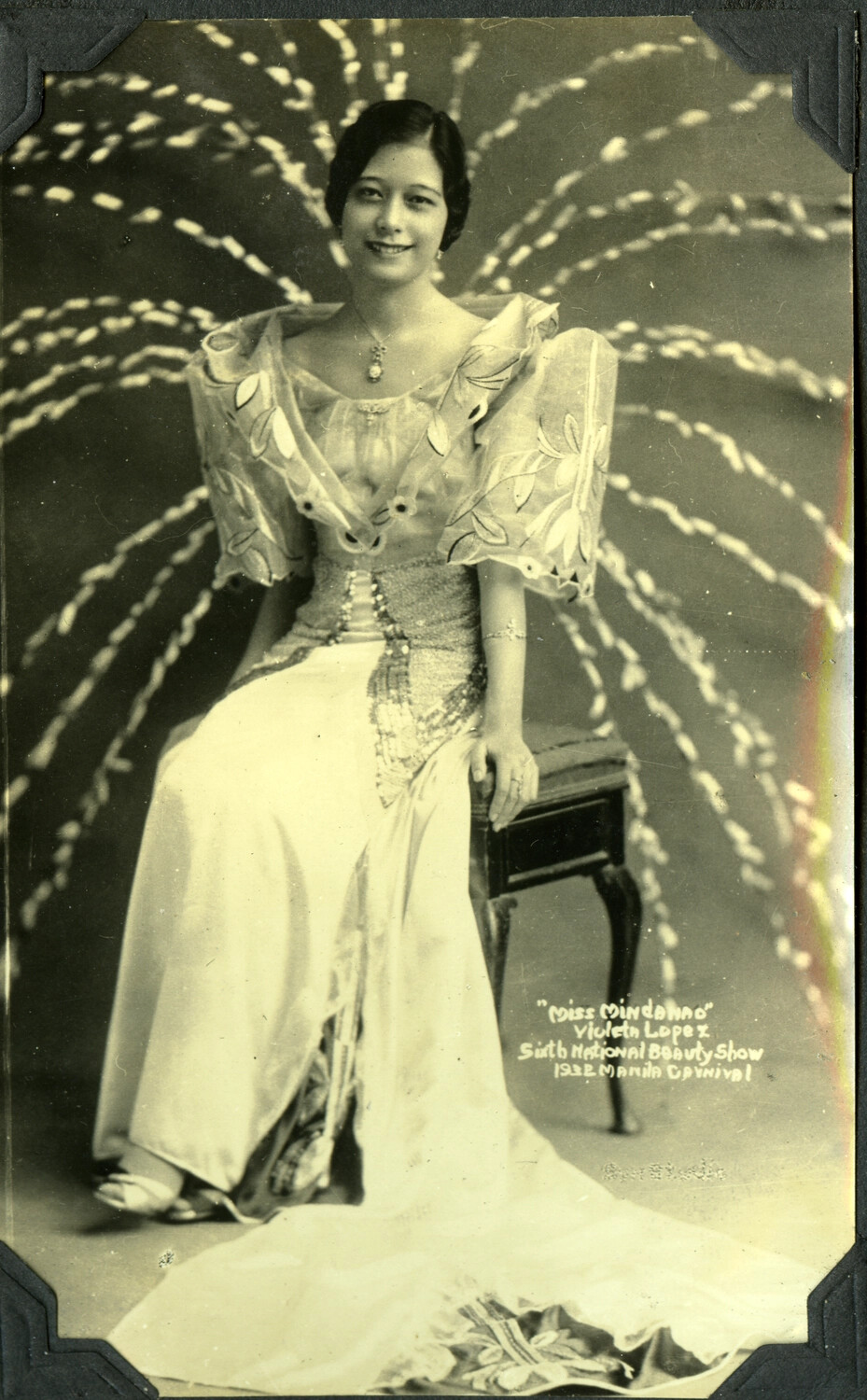 Miss Mindanao, Violeta Lopez, Sixth National Beauty Show, 1932 Manila Carnival