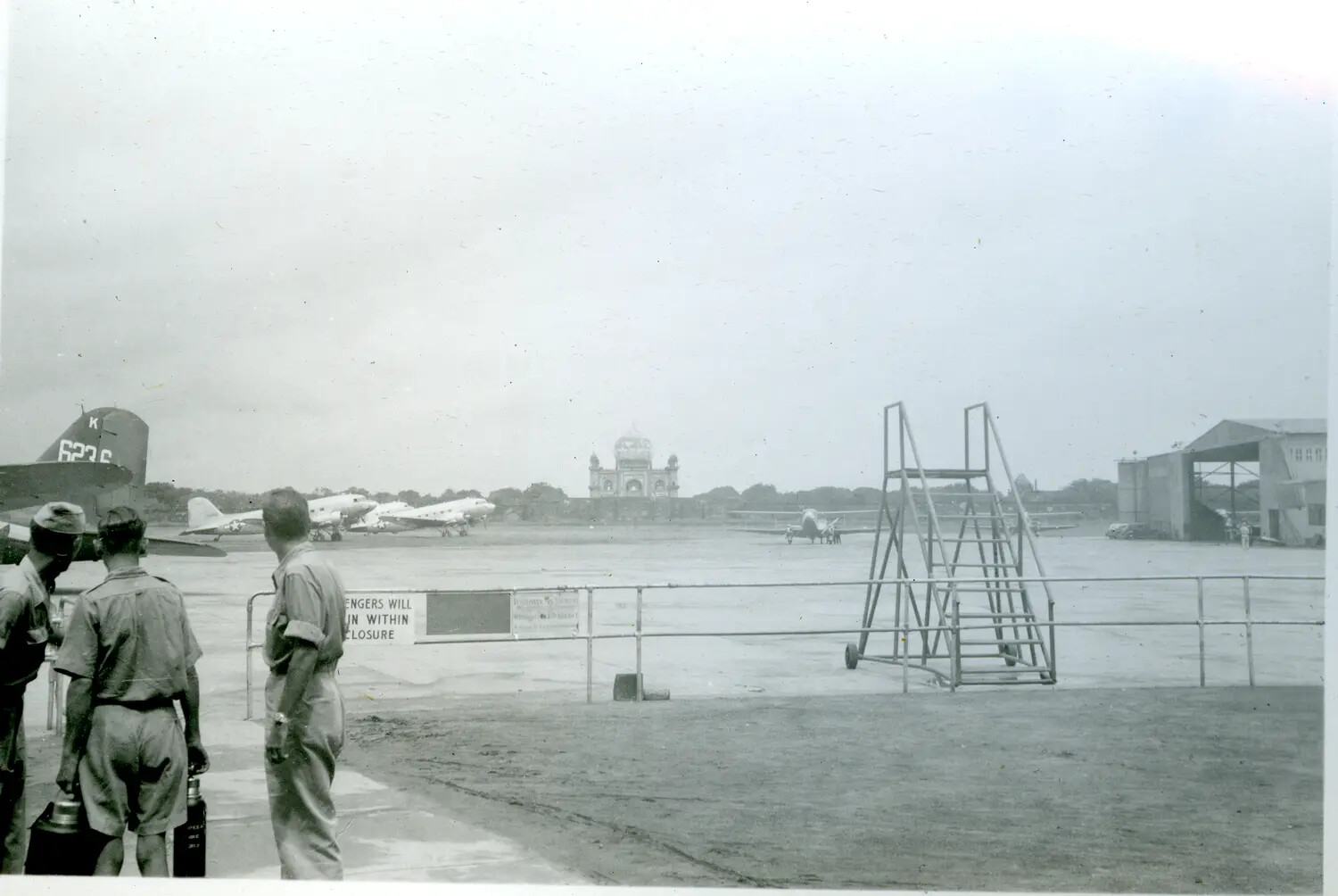 Douglas C-47 Transport Aircraft and Ground Personnel at CBI Theater Airfield, India