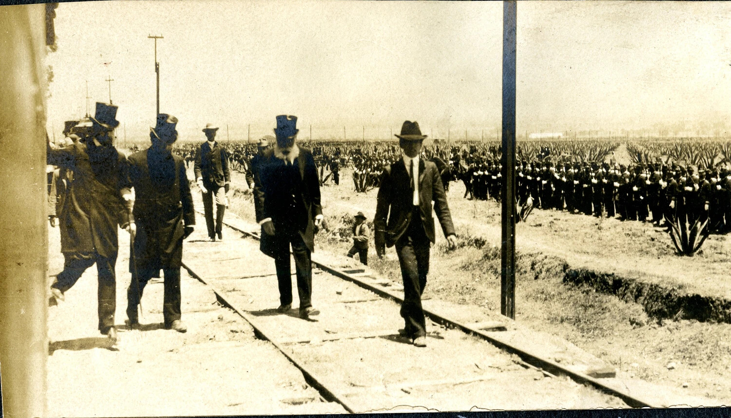 Mourners Walking to a State Funeral Past Assembled Troops, Mexico