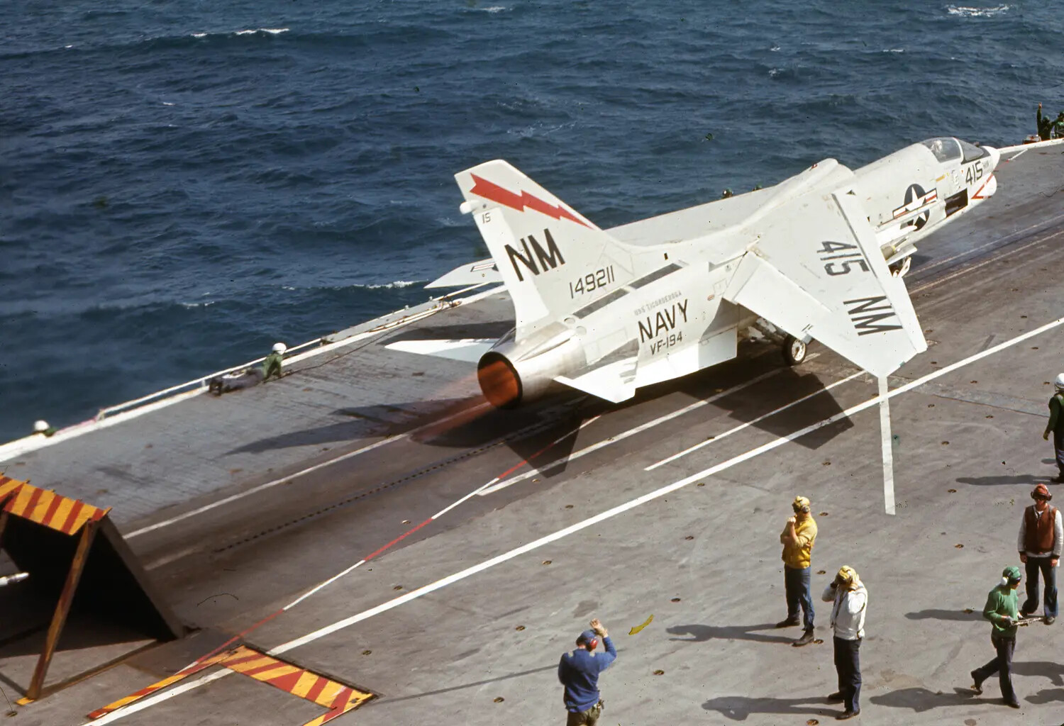 F-8 Crusader of VF-194 'Red Lightnings' Launching from USS Ticonderoga, Vietnam War