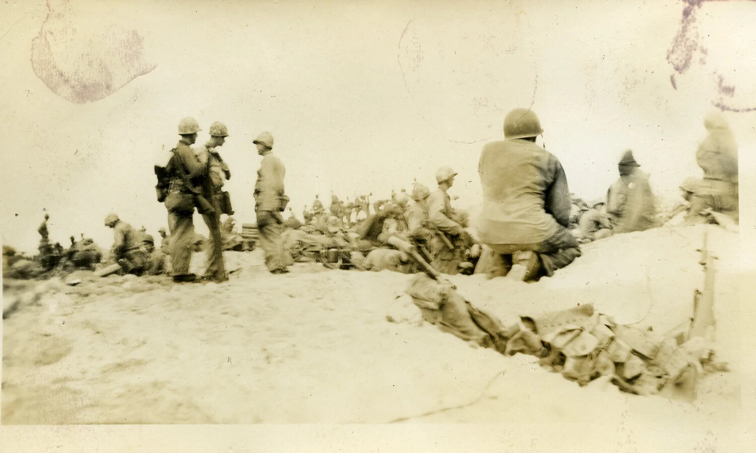 American Troops on the Beachhead at Kwajalein, WWII Pacific Theater